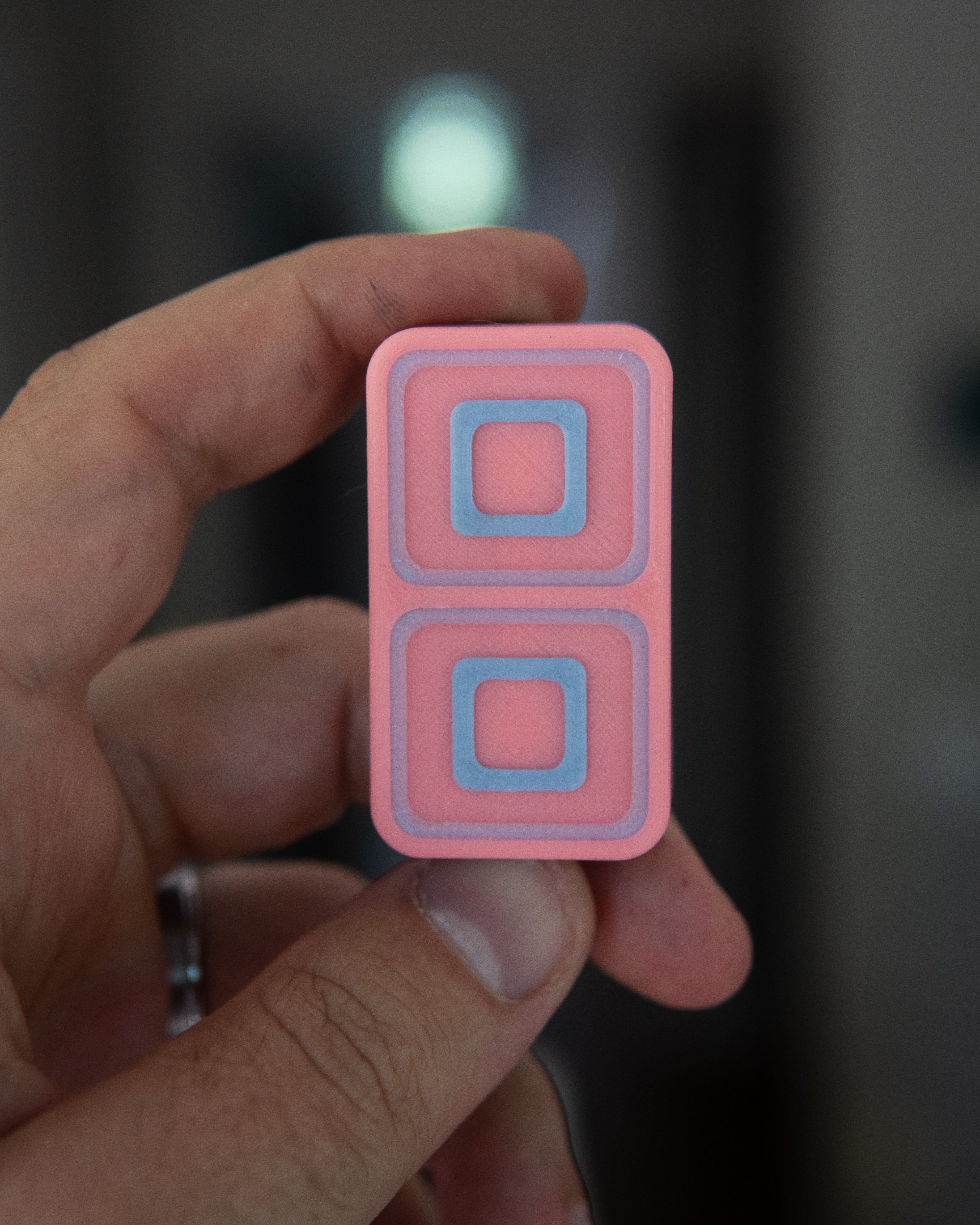 Echo Tile Fidget Slider - Maker's Choice, Pink & Blue Glow PLA