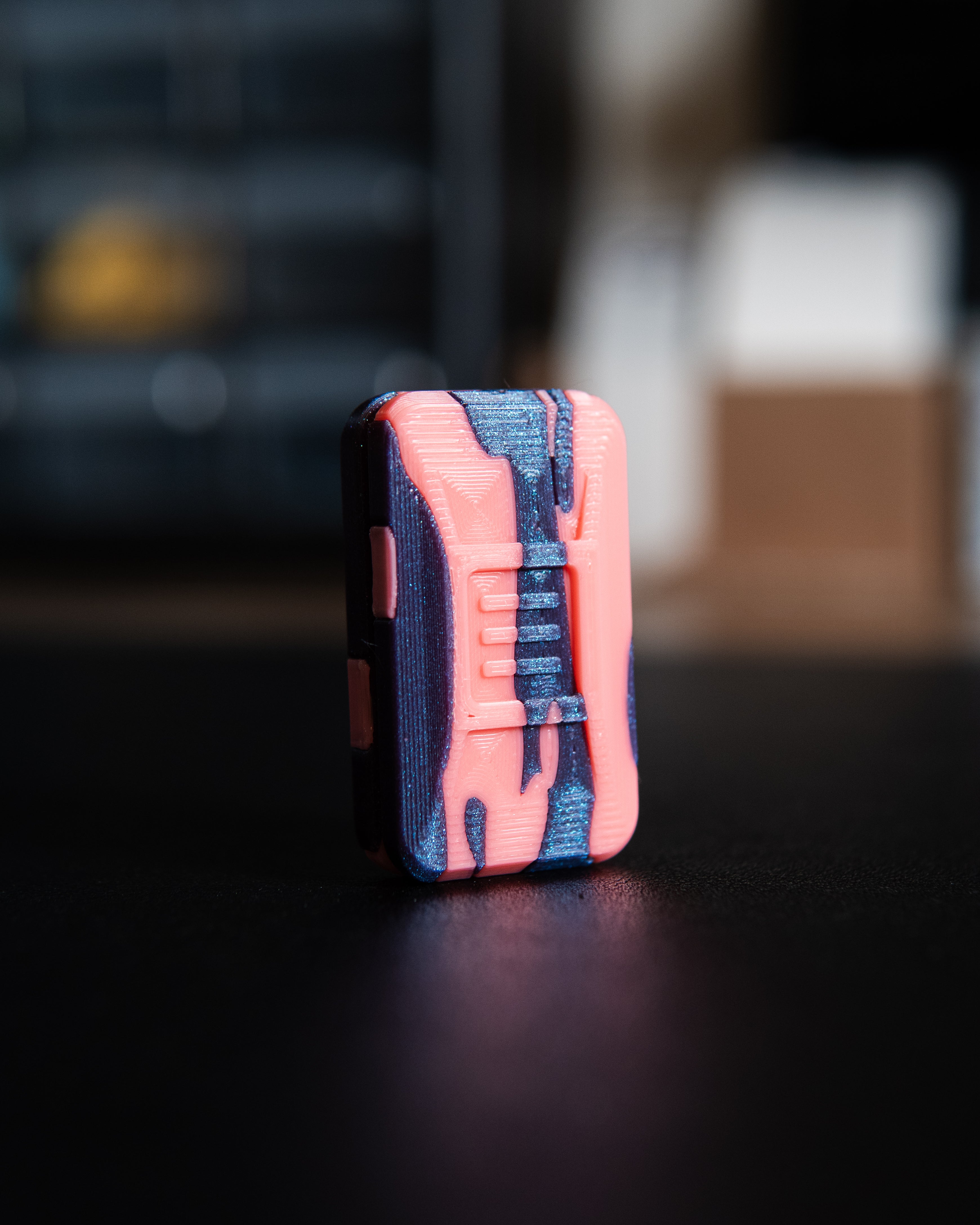 Delta Ergo Tile Fidget Slider - Tiger Camo, Pink/Galaxy Purple