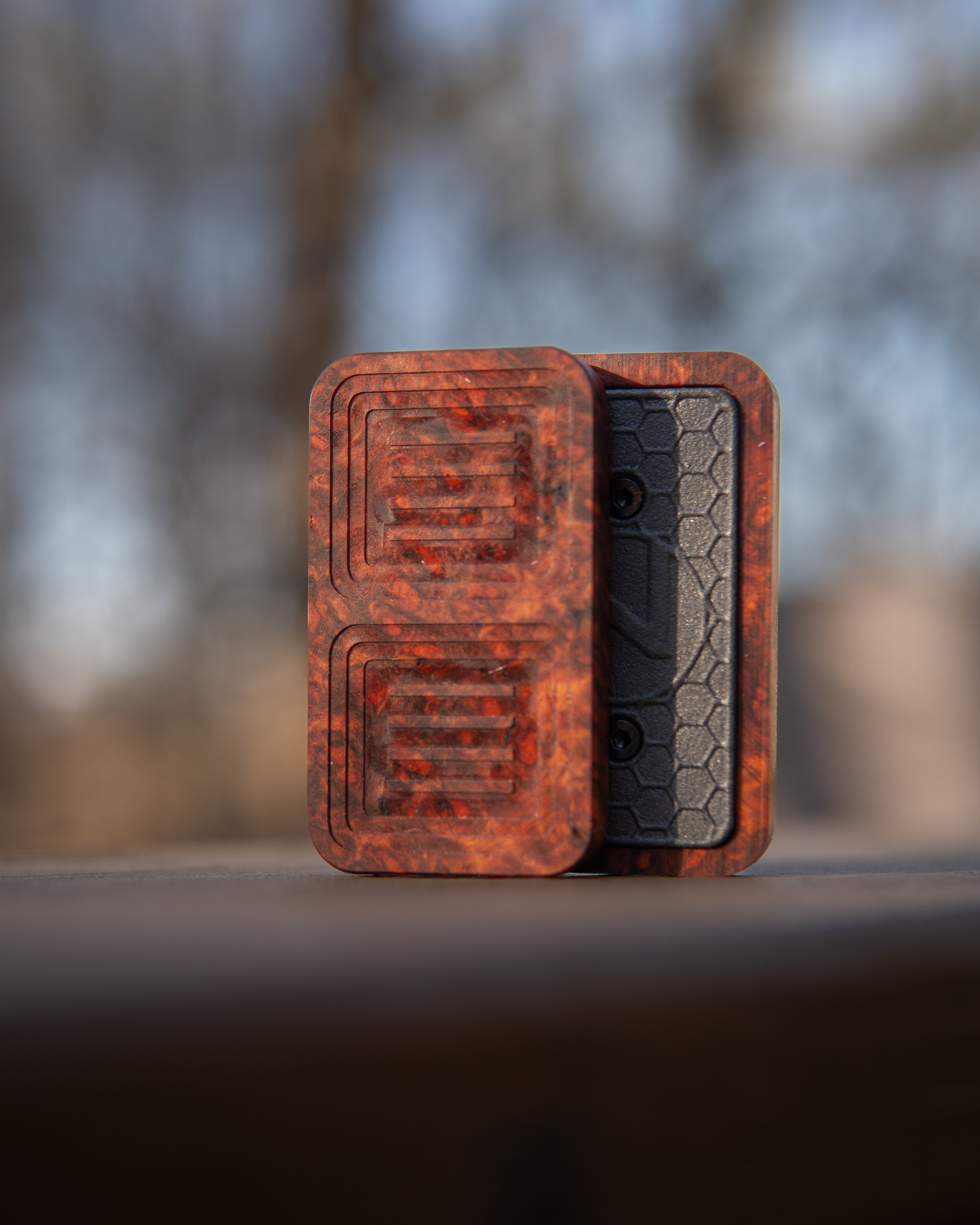 Delta Tile Fidget Slider - Maker's Choice, Amboyna Burl