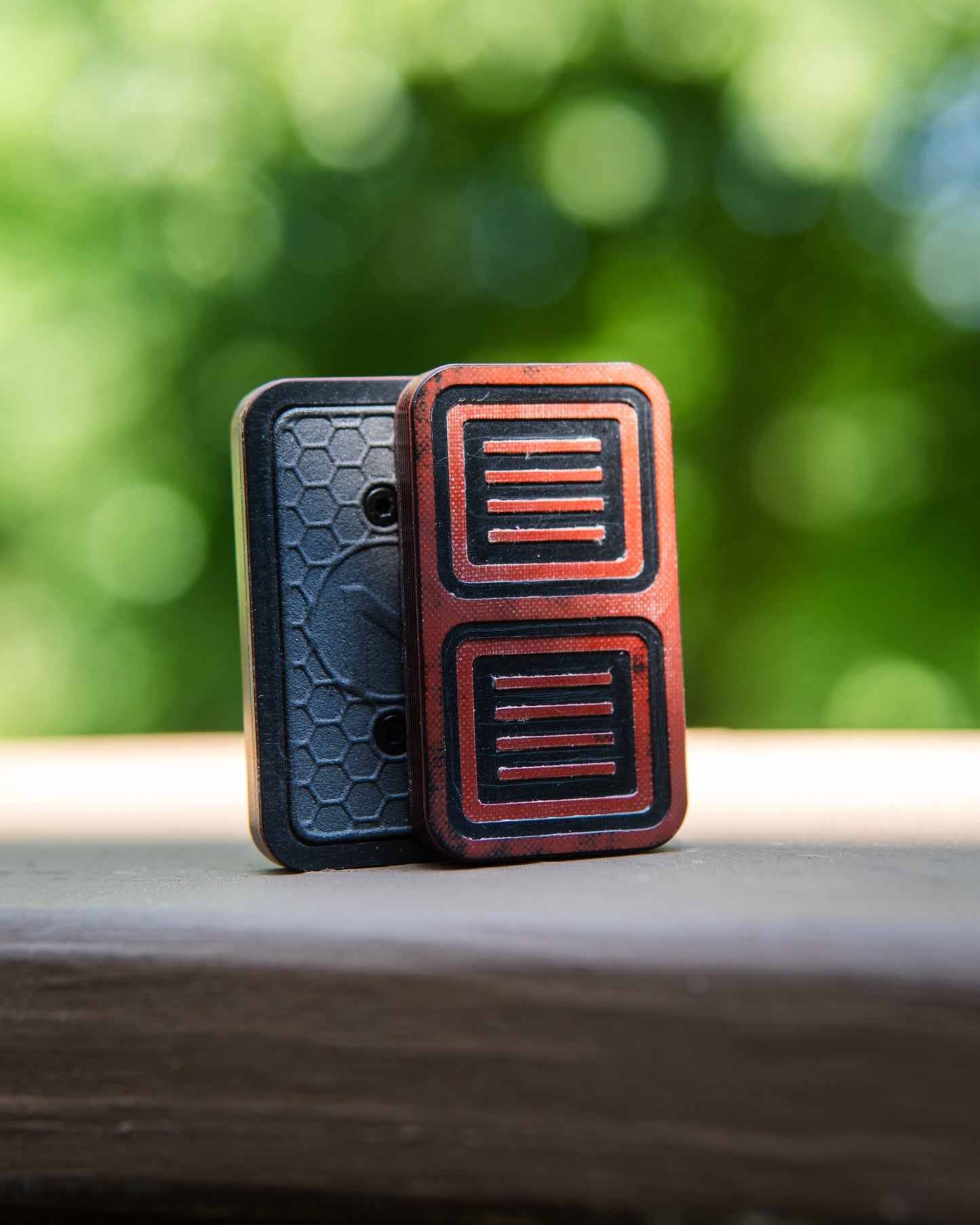 Delta Tile Fidget Slider - Maker's Choice, Red & Black Micarta