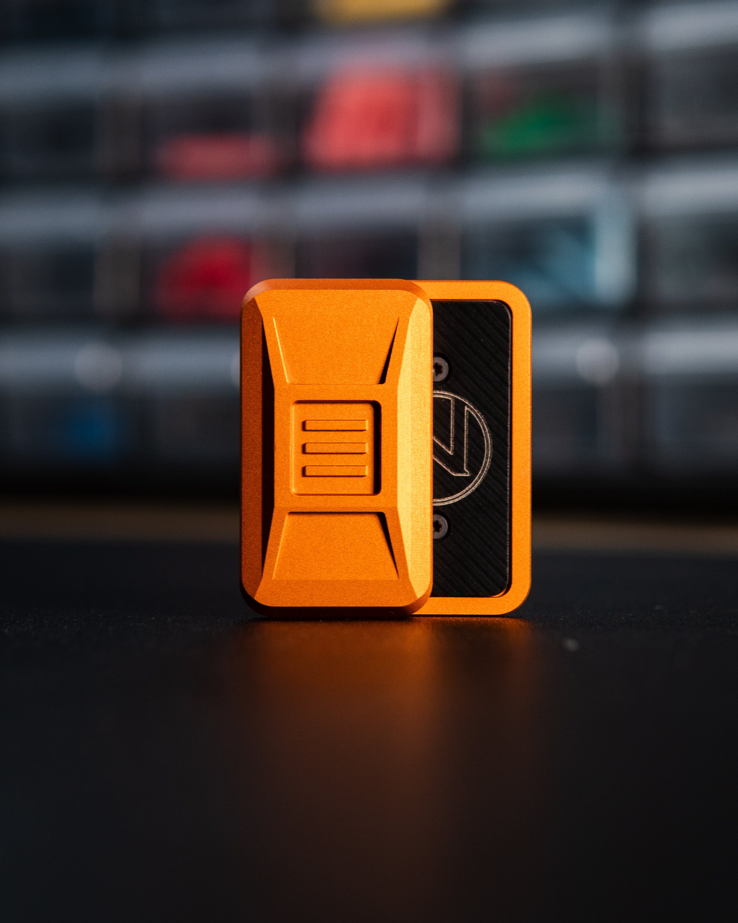 Delta Ergo Tile Fidget Slider - Maker's Choice, Ember Orange Edition
