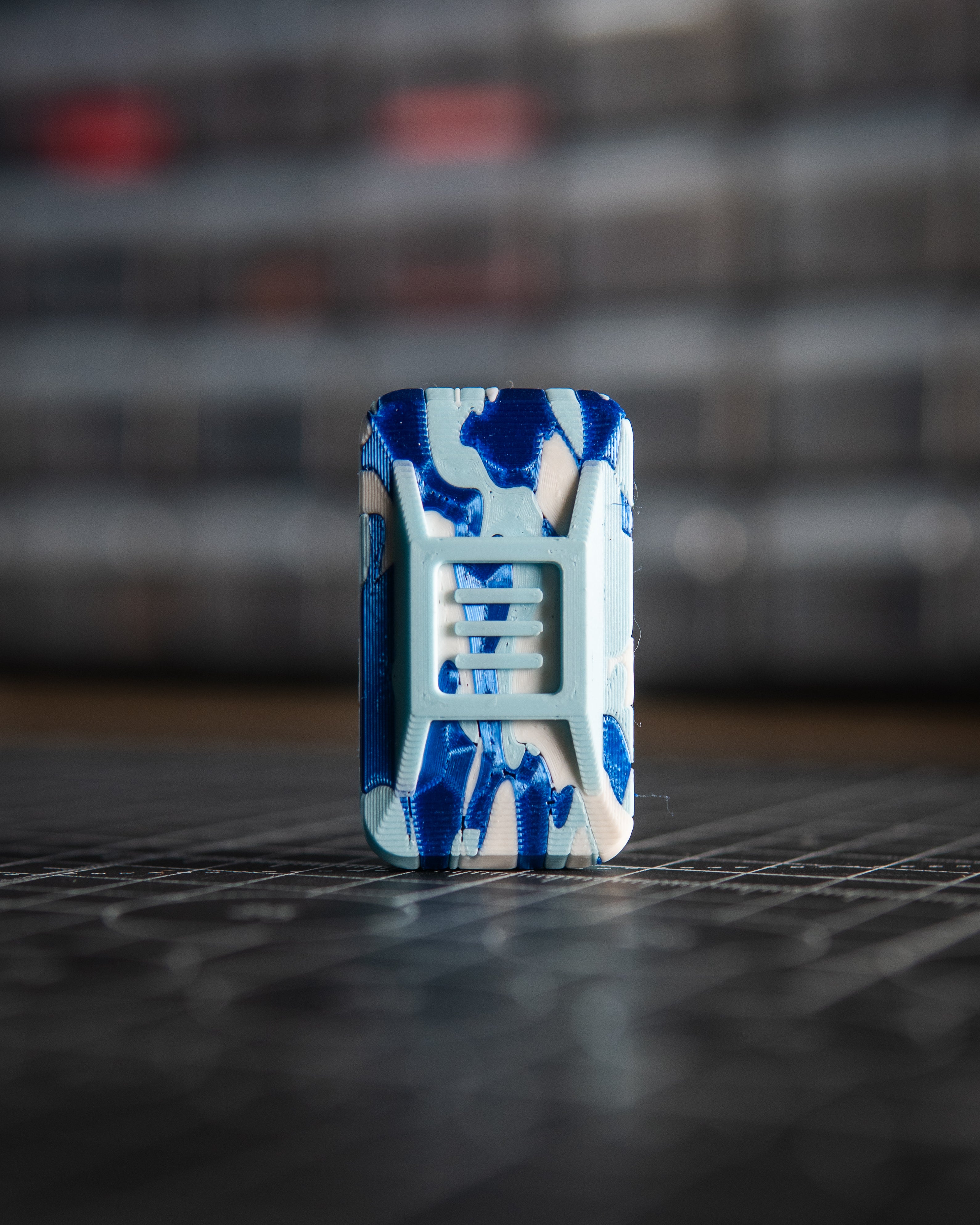 Delta Ergo Tile Fidget Slider - Tiger Camo White/Ice Blue/Blue Silk