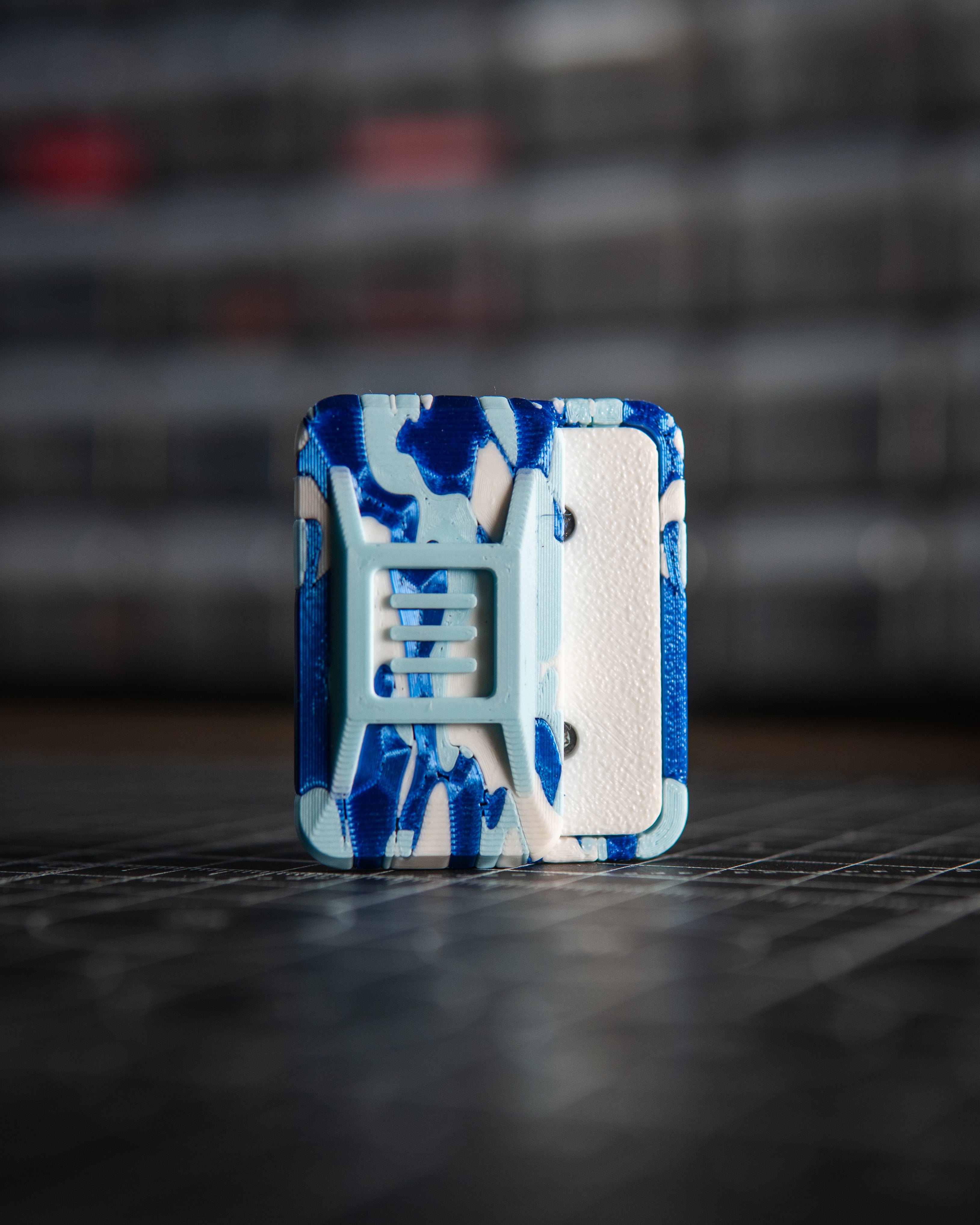 Delta Ergo Tile Fidget Slider - Tiger Camo White/Ice Blue/Blue Silk