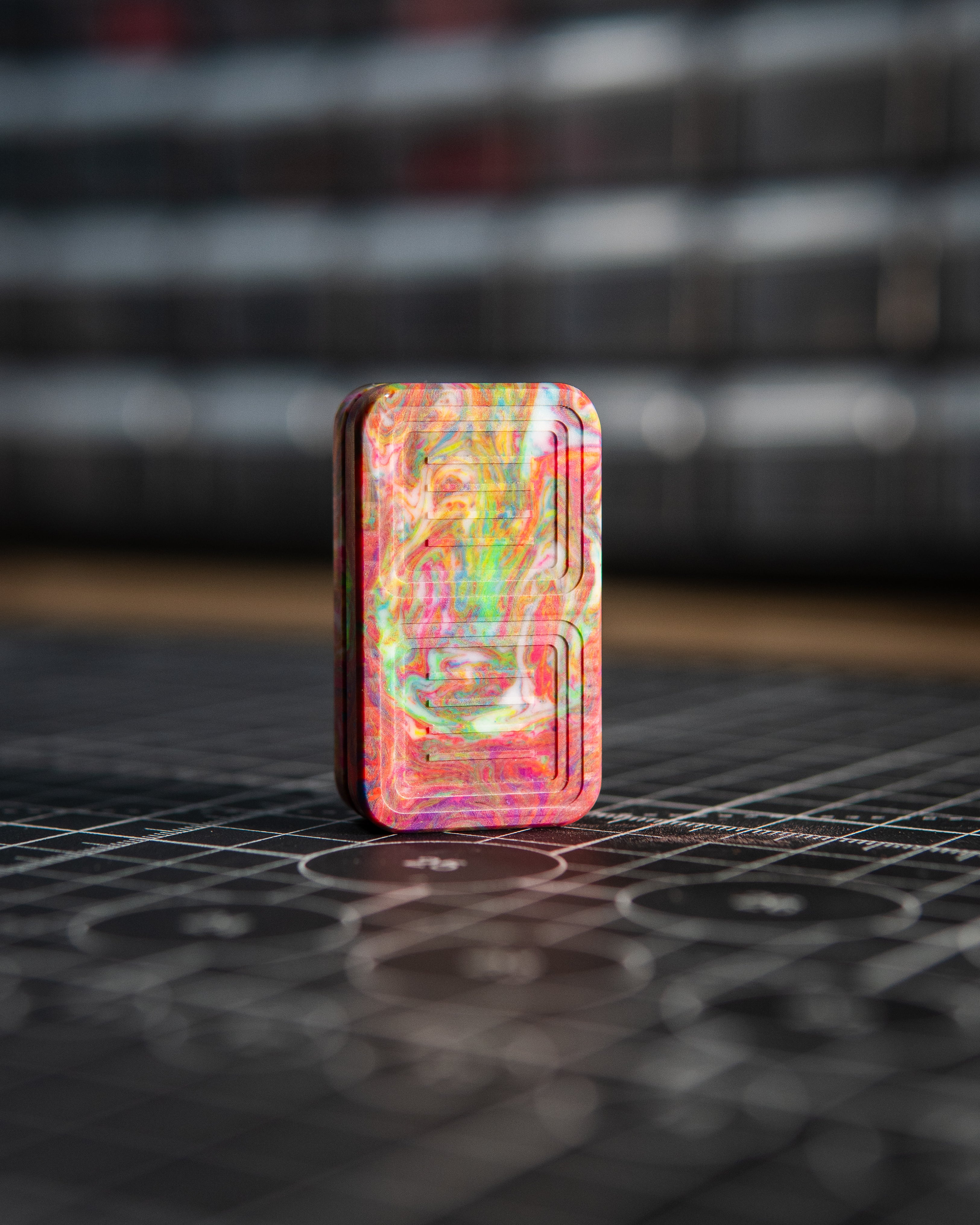 Delta Pro Tile Fidget Slider - Maker's Choice, Multi-Color Resin w/Crown Plates