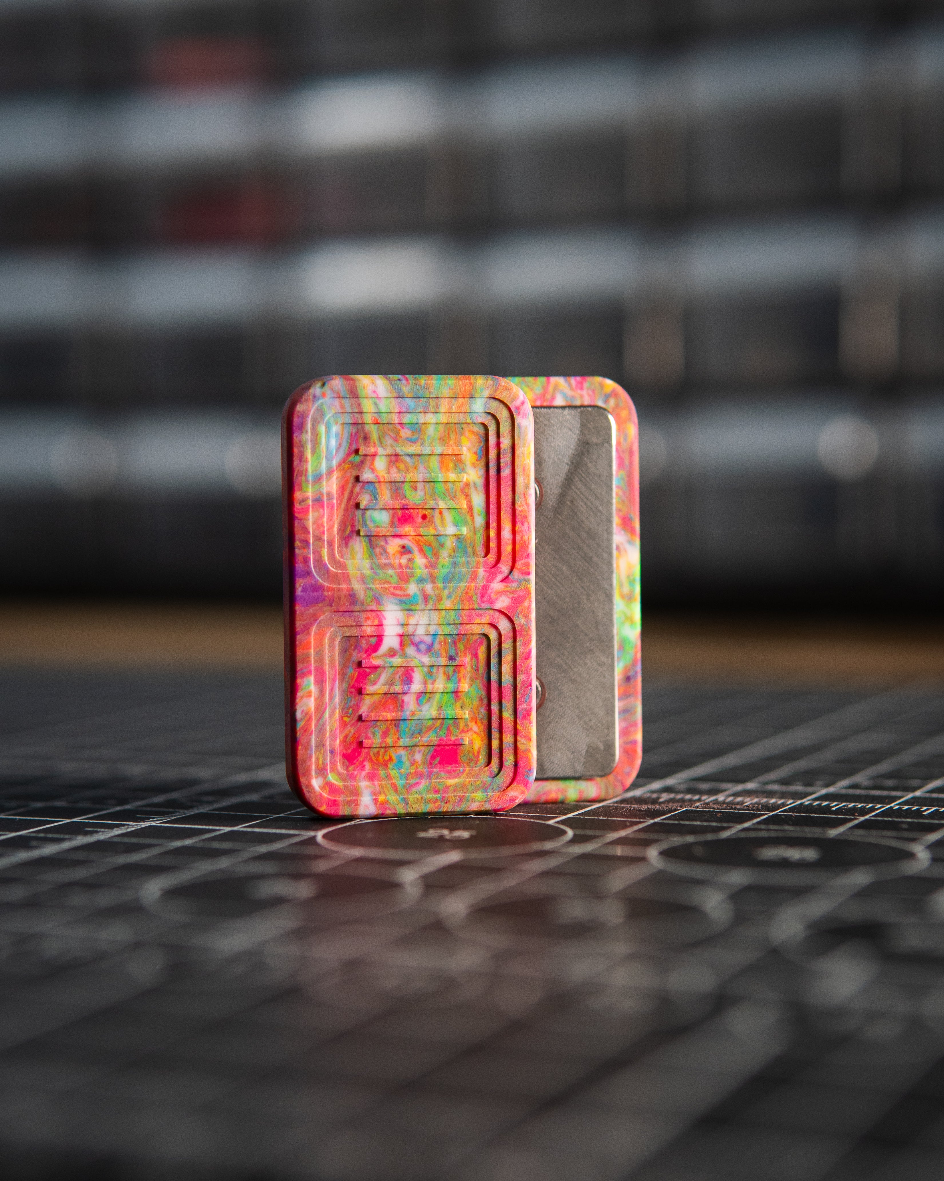 Delta Pro Tile Fidget Slider - Maker's Choice, Multi-Color Resin w/Crown Plates