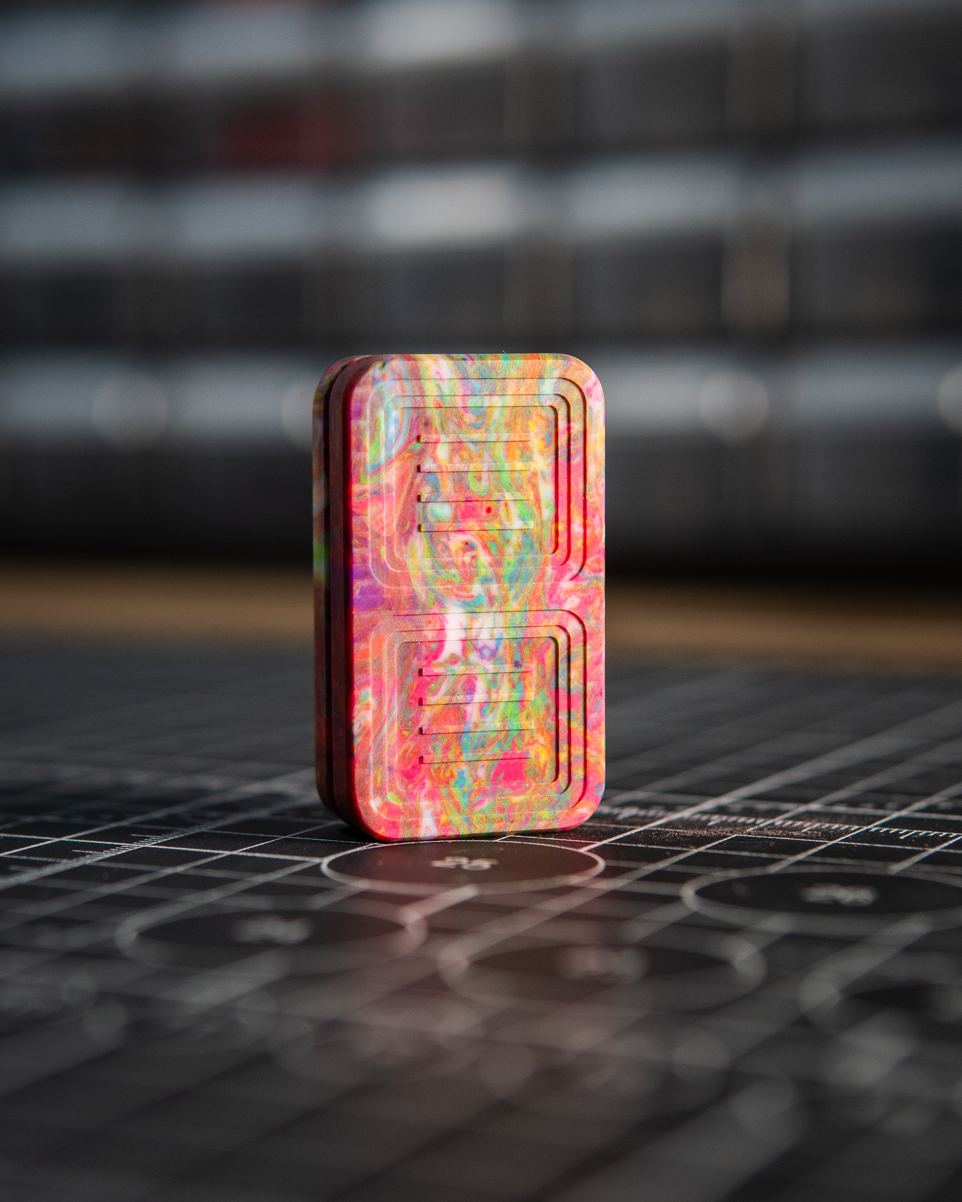 Delta Pro Tile Fidget Slider - Maker's Choice, Multi-Color Resin w/Crown Plates