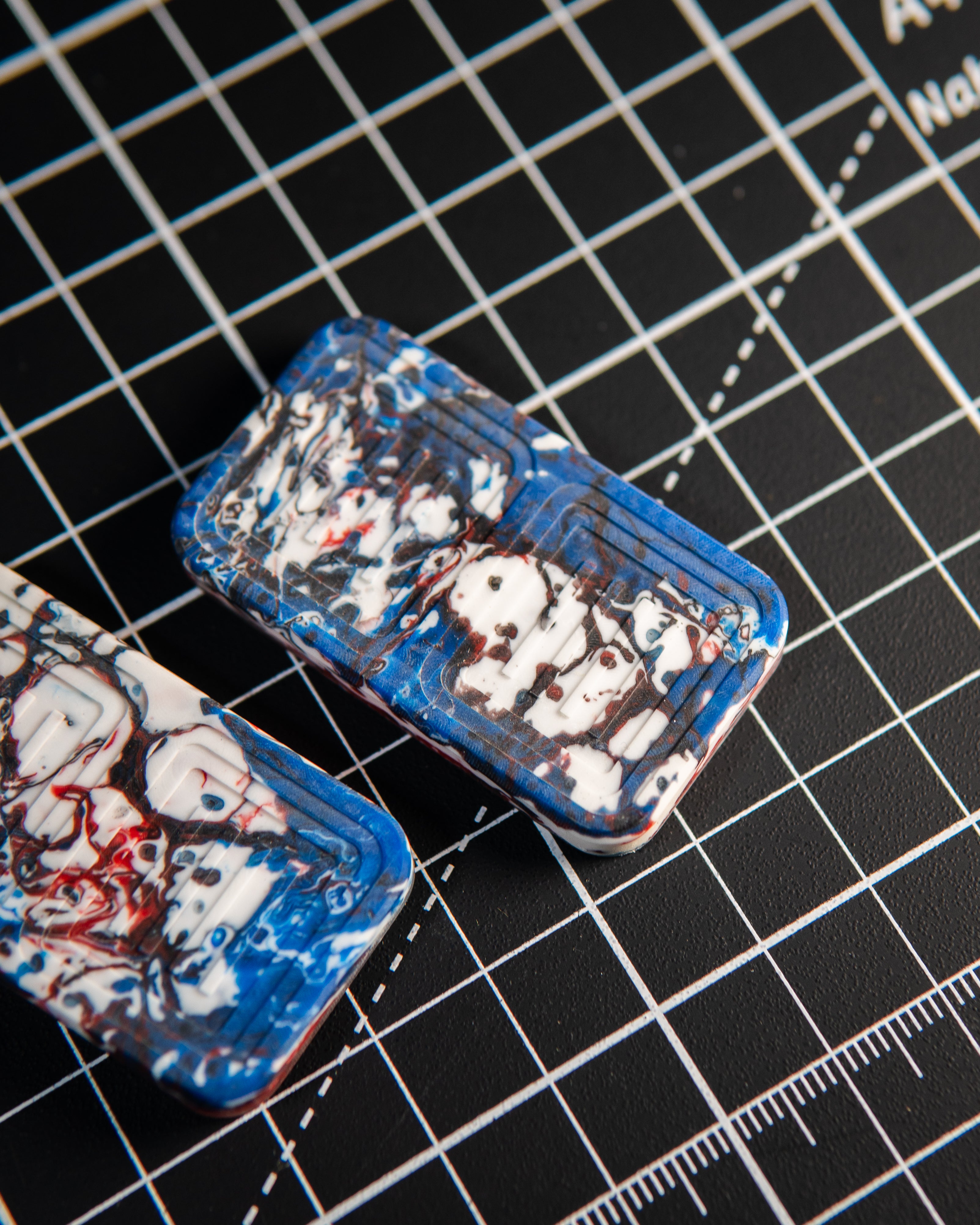 Delta Pro Tile Fidget Slider - Maker's Choice, Red/White/Blue Resin
