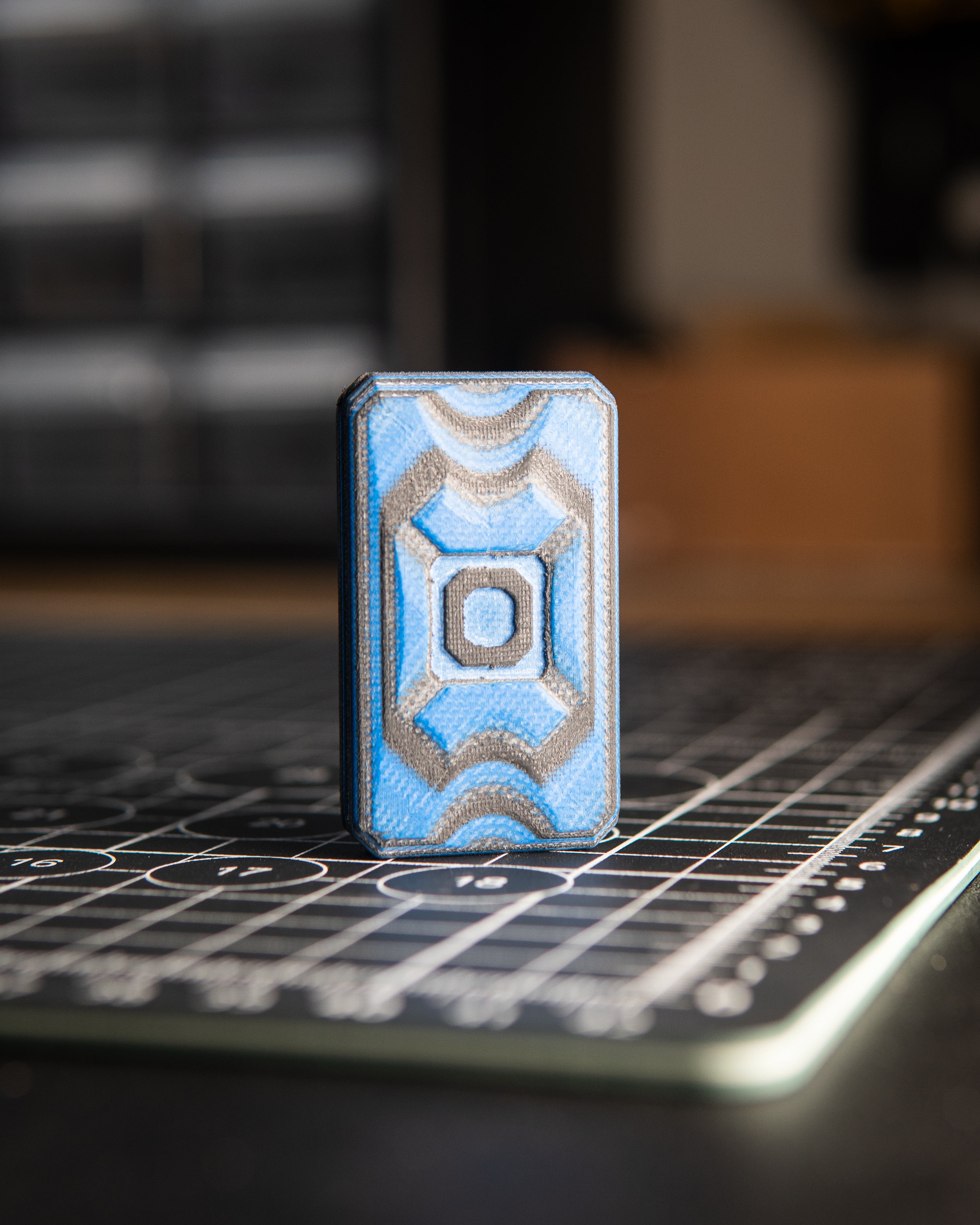 Echo Appa Pro Tile Fidget Slider - Maker's Chioce, AmeraGrip Layered Blue G10 w/Rubber