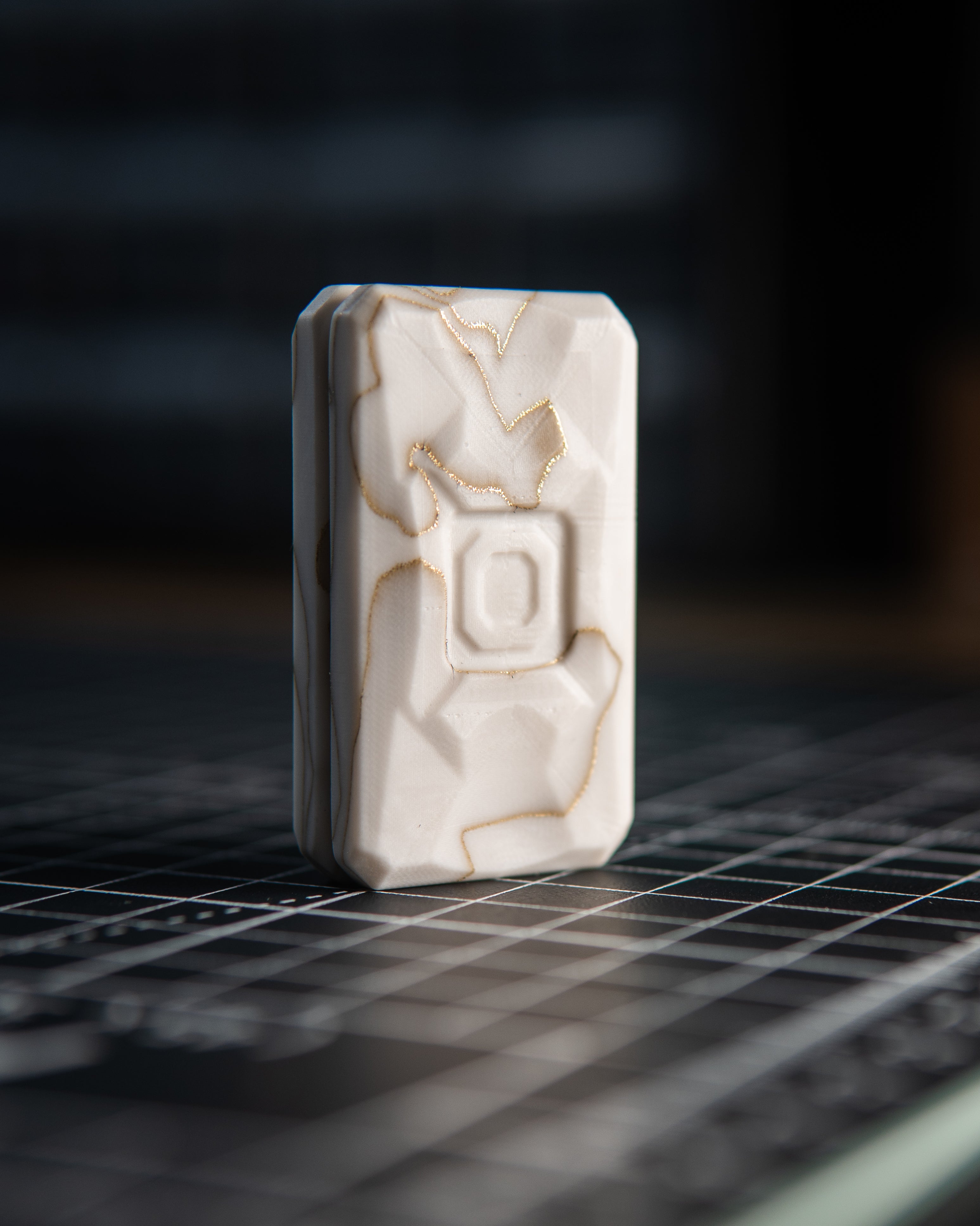Echo Appa Pro Tile Fidget Slider - Maker's Choice, Ivory Copper Net Infused Resin