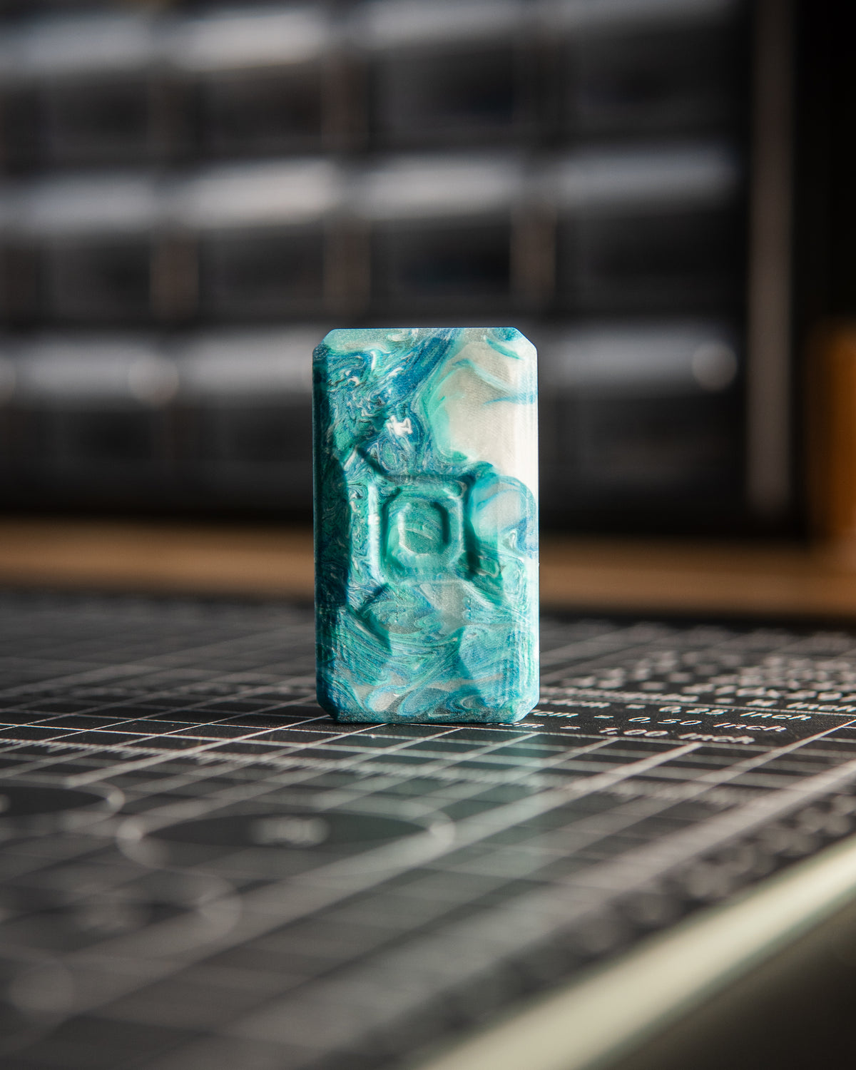 Echo Appa Pro Tile Fidget Slider - Resin Blue Swirl