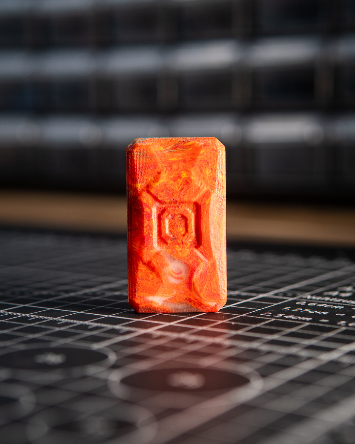 Echo Appa Pro Tile Fidget Slider - Resin Orange Swirl
