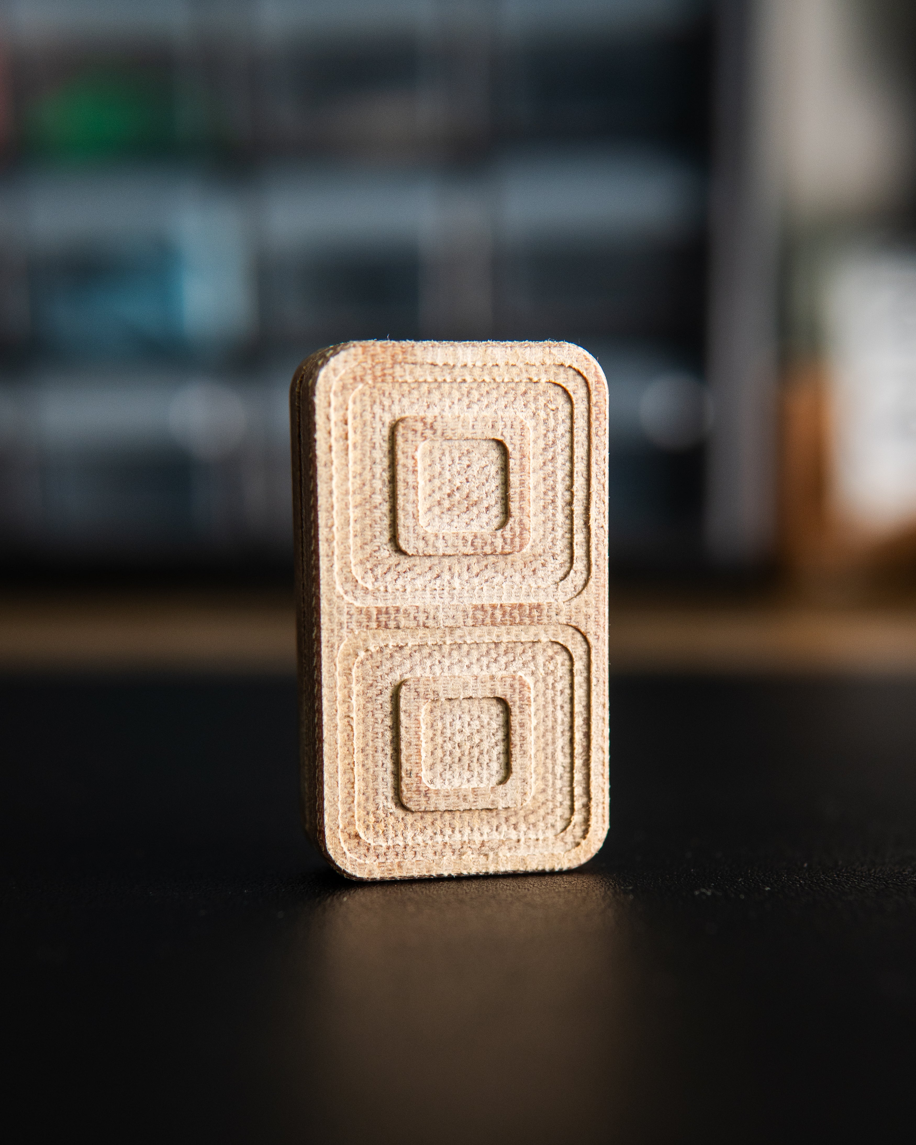 Echo Tile Fidget Slider - Maker's Choice, Vintage Canvas Micarta