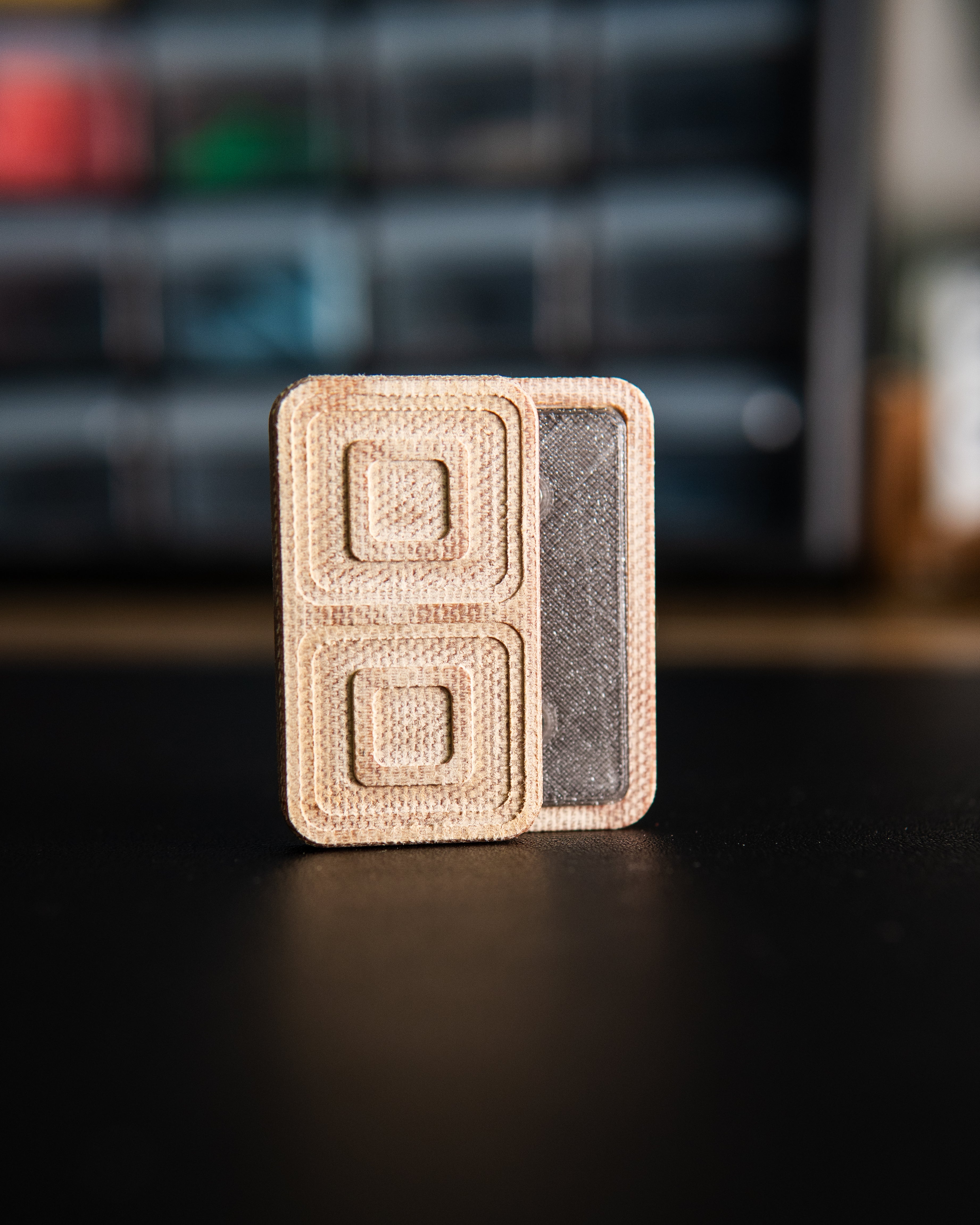 Echo Tile Fidget Slider - Maker's Choice, Vintage Canvas Micarta