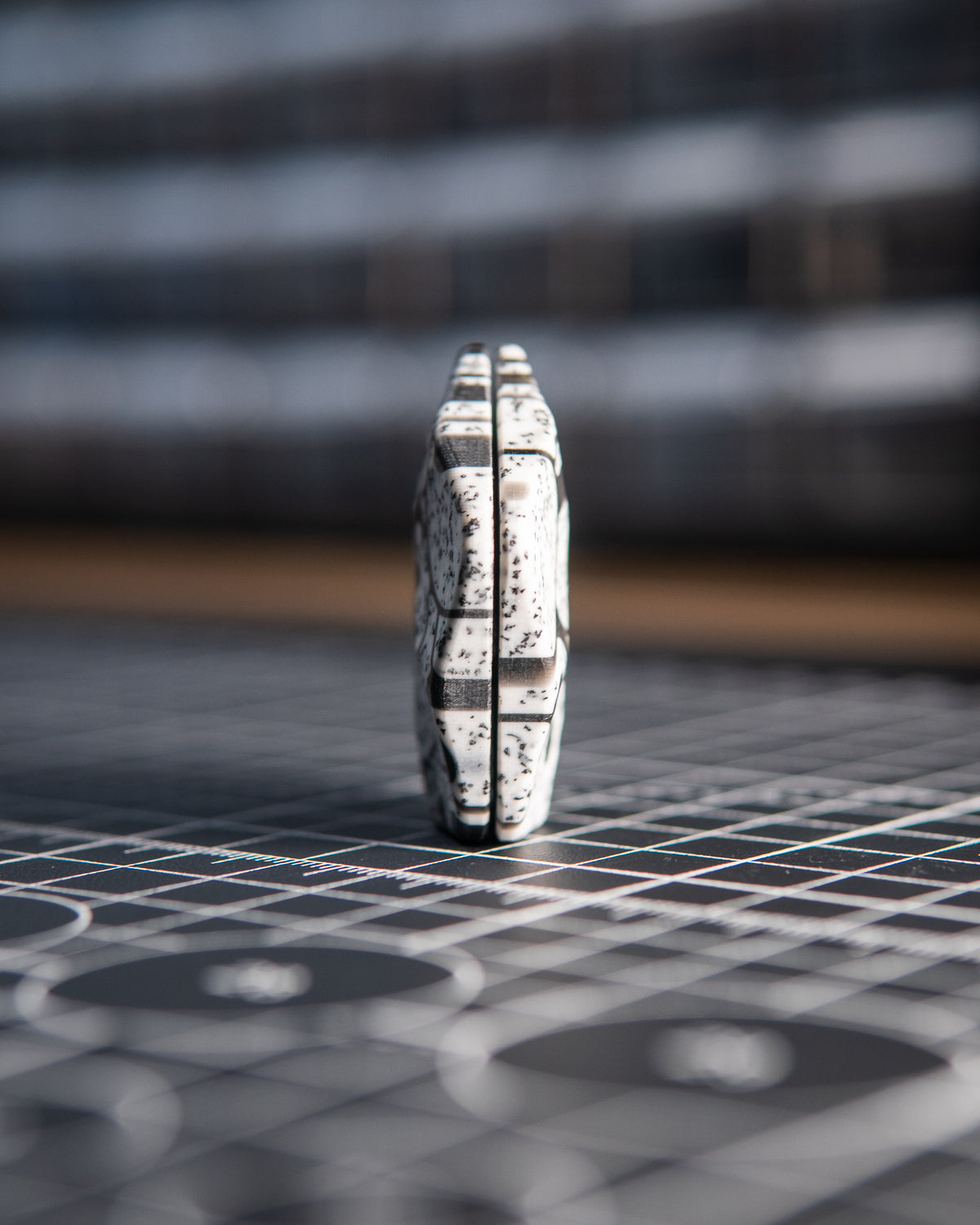 The ISO - Silent Magnetic Haptic Coin (Grip-Tec GripX, White Skully)