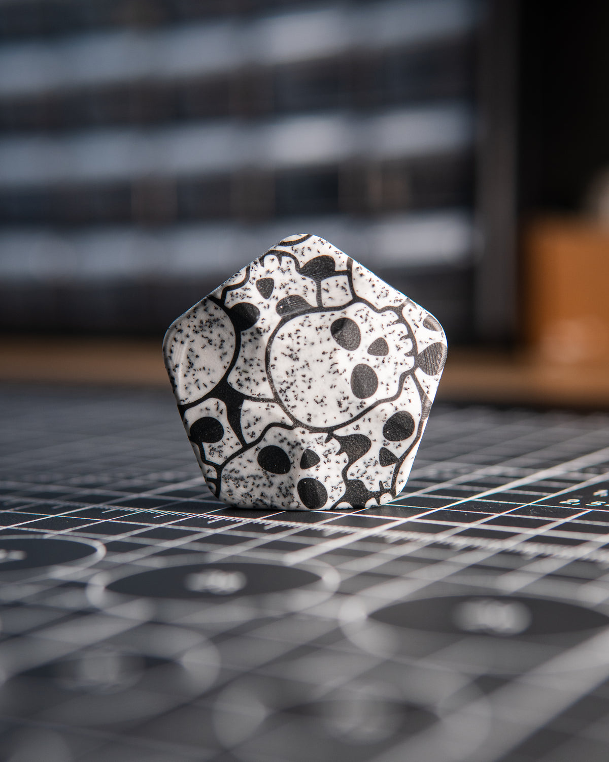 The ISO - Silent Magnetic Haptic Coin (Grip-Tec GripX, White Skully)