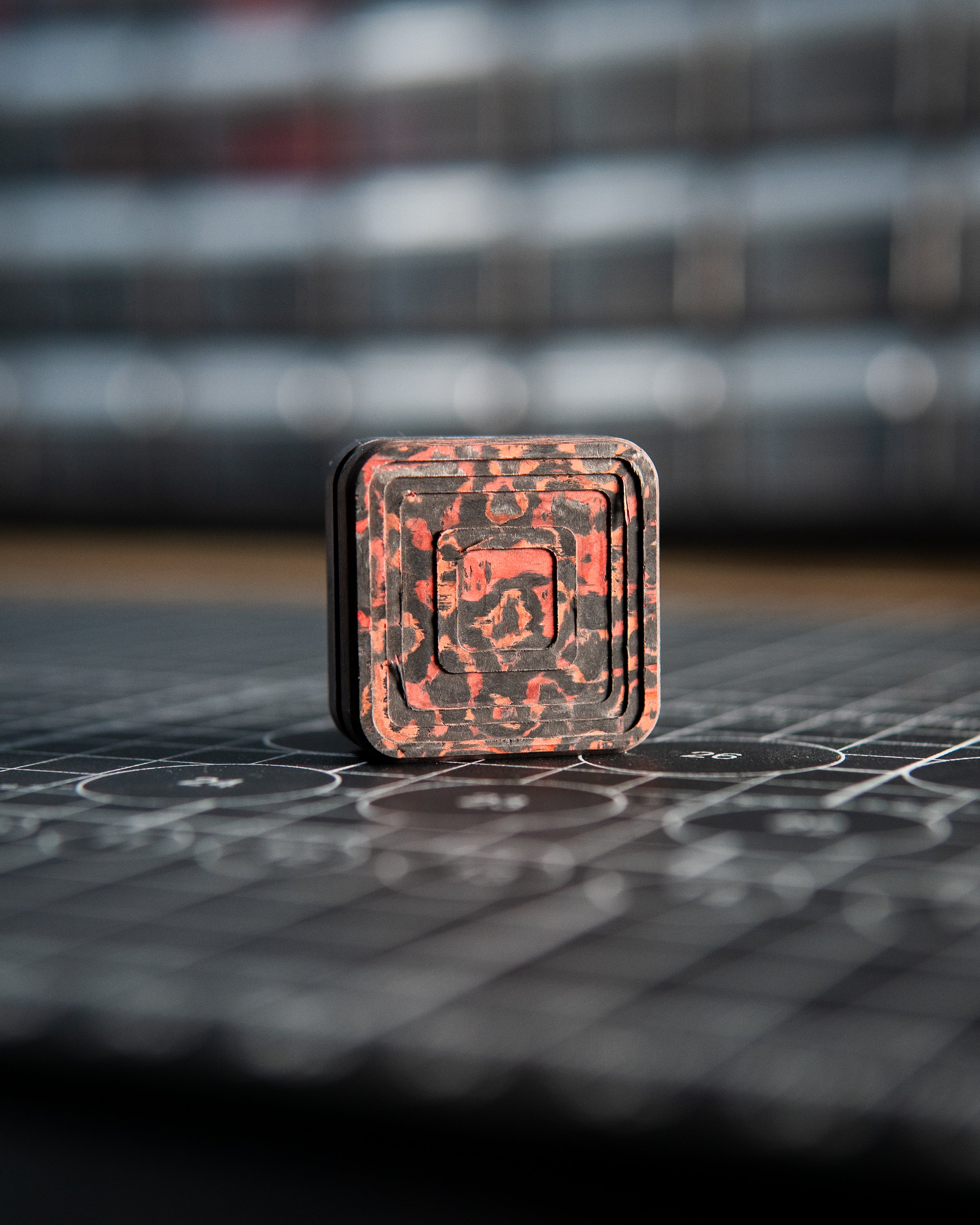 Mini Tile Fidget Slider - Maker's Choice, MIXED Purple Haze & Lava Flow Carbon Fiber