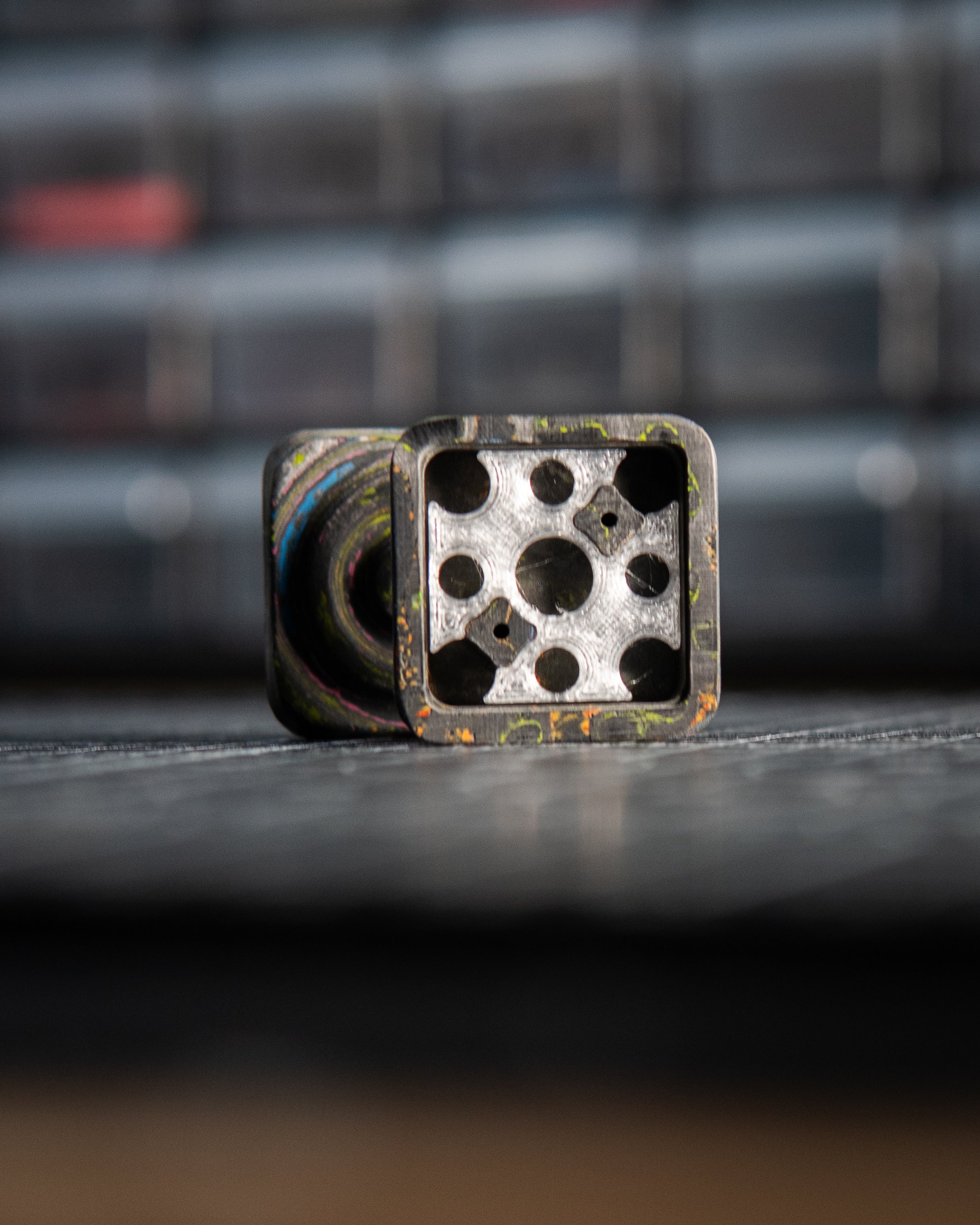 Mini V2 Ripple Tile Fidget Slider - Maker's Choice, 80's Camo Carbon
