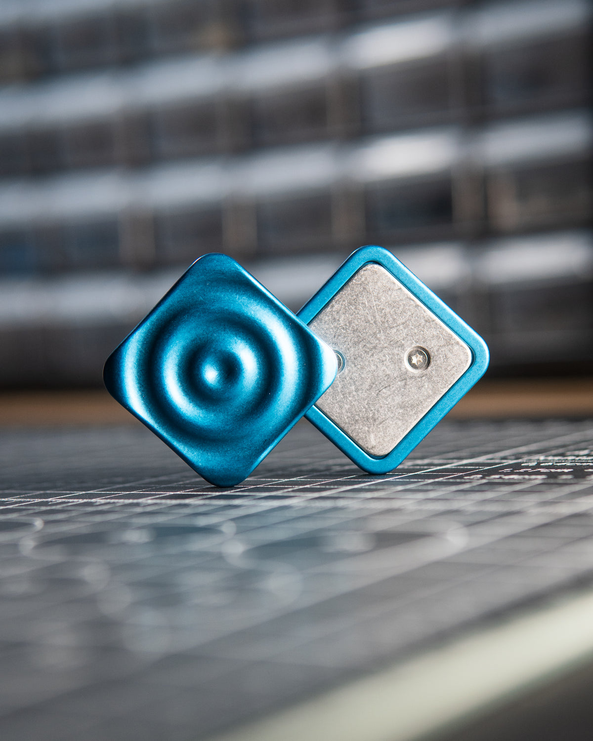 Mini V2 Tile Fidget Slider, Ripple - Aluminum Tidepool Blue