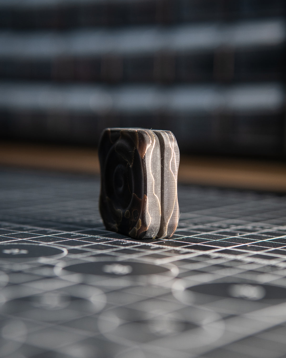 Mini V2 Tile Fidget Slider, Ripple - Raffir Noble Brass & Bronze Composite