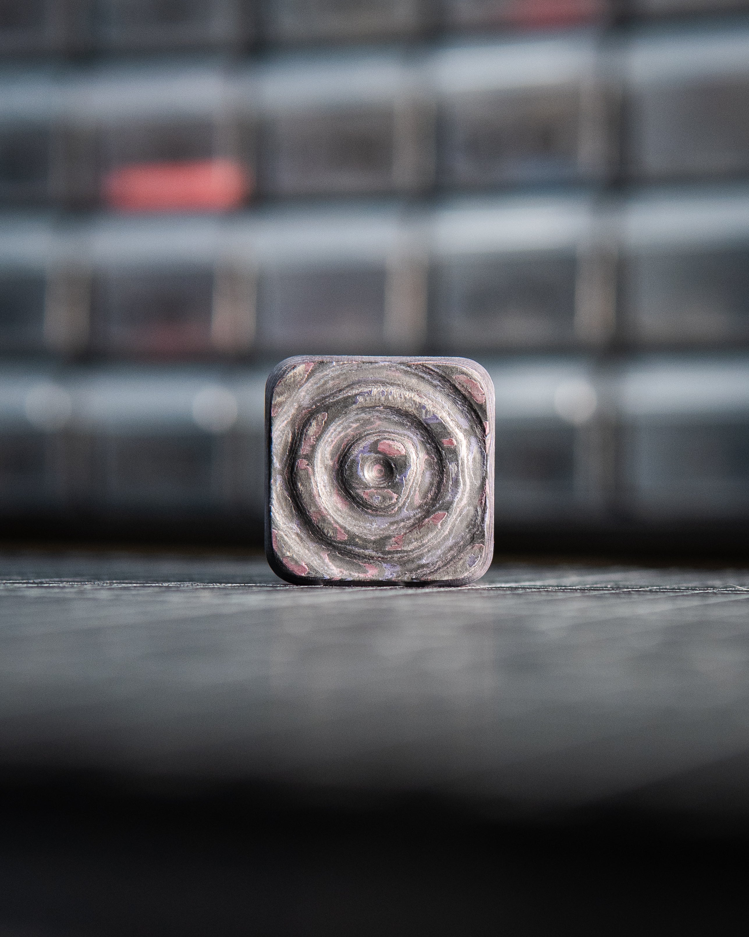 Mini V2 Ripple Tile Fidget Slider - Maker's Choice, Purple Haze Carbon Fiber
