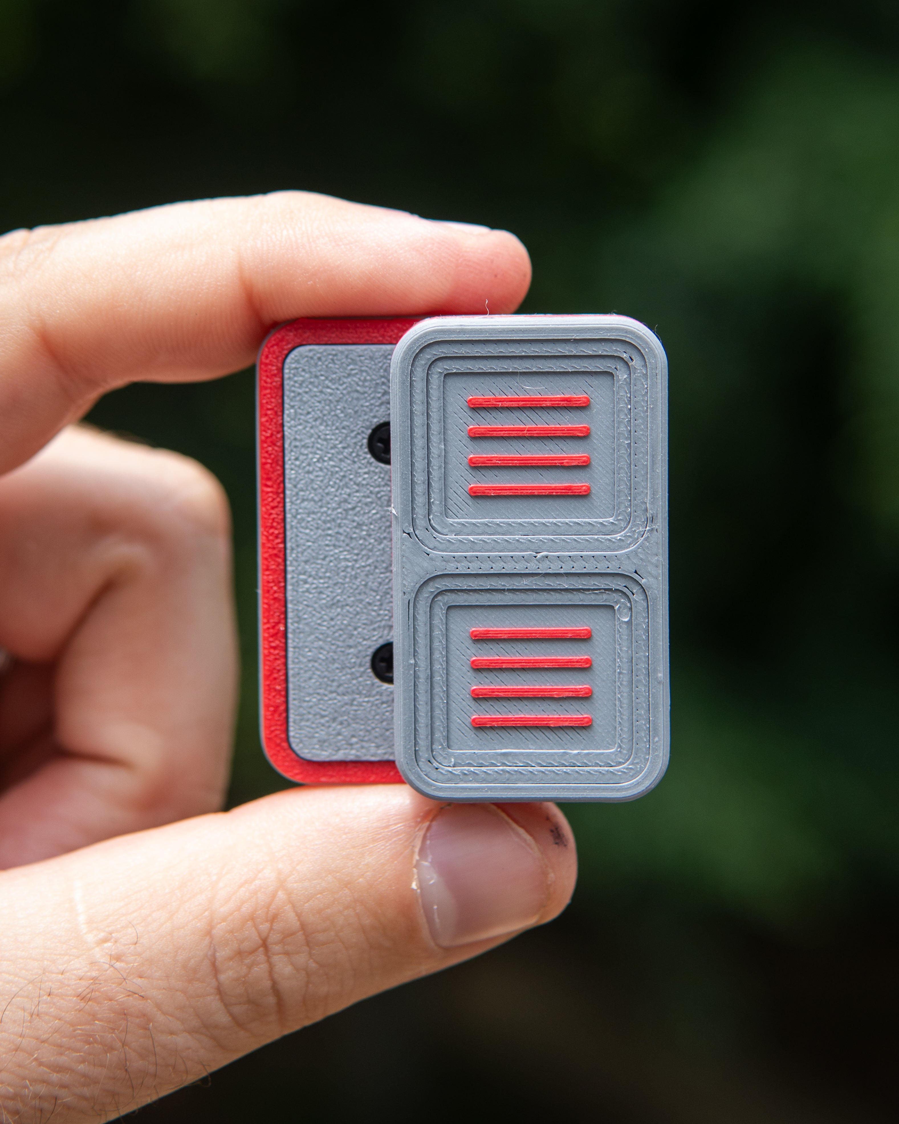 Delta Tile Fidget Slider - Maker's Choice, Gray & Red Plastic