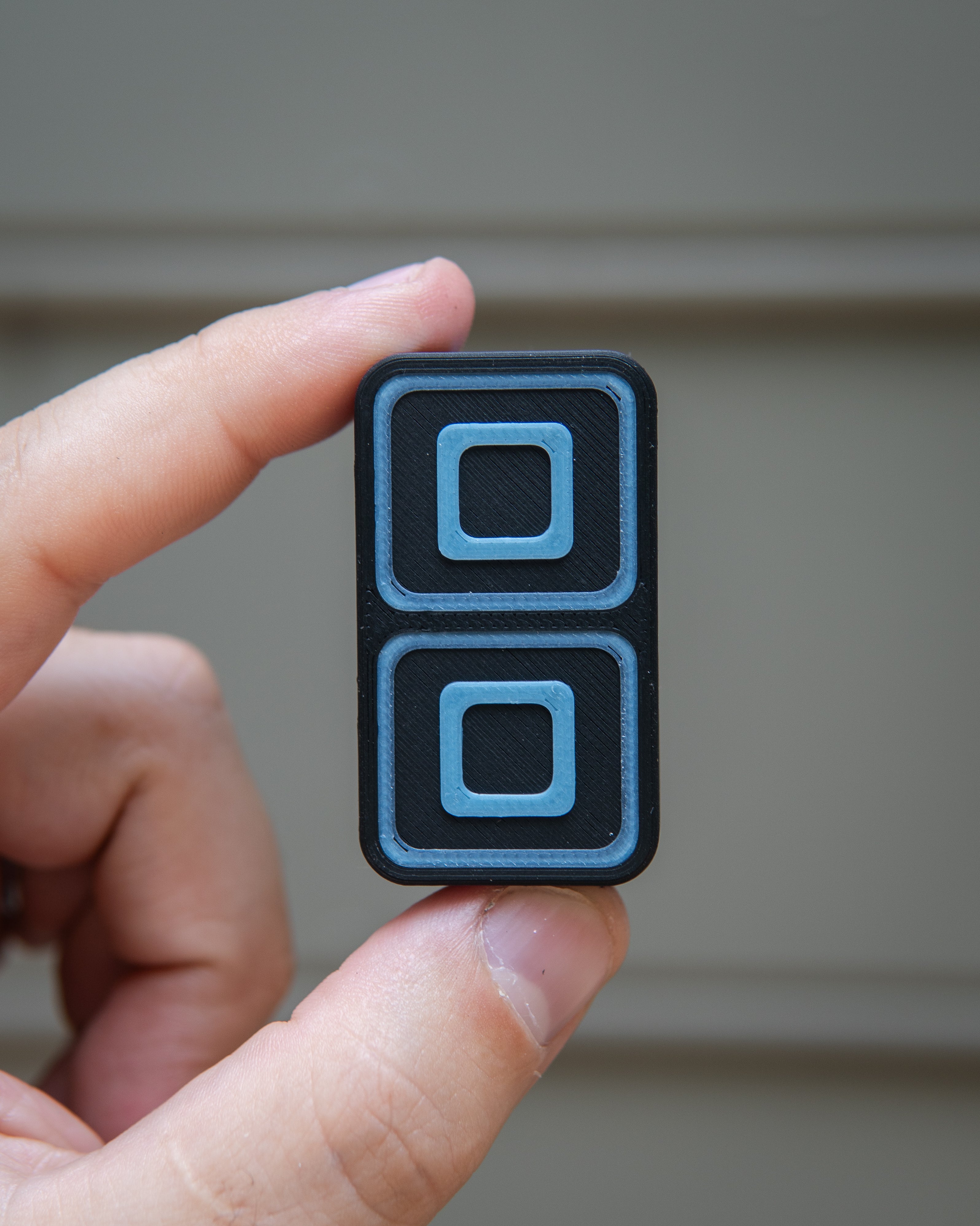 Echo Tile Fidget Slider - Maker's Choice, Black & Blue Glow Plastic