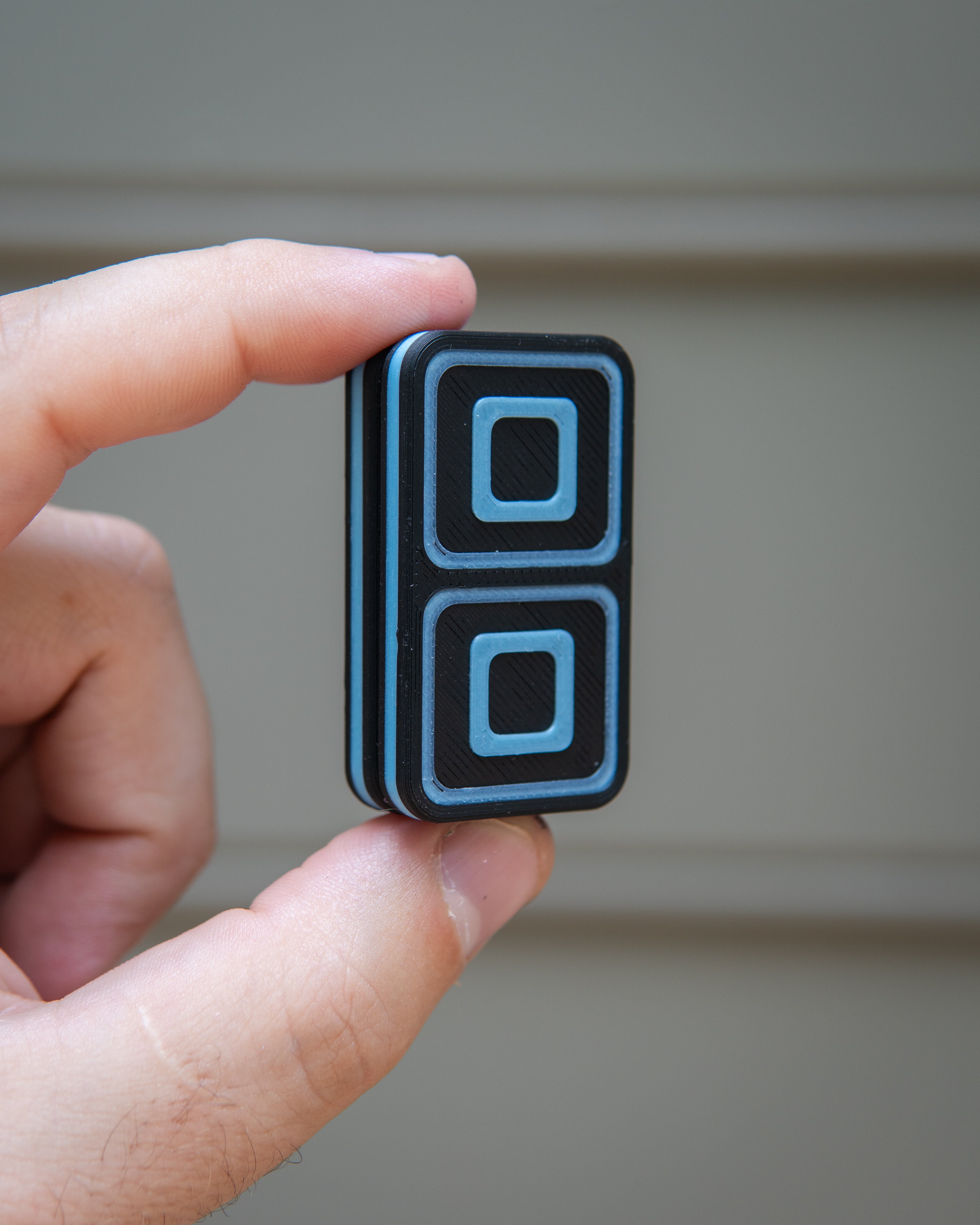 Echo Tile Fidget Slider - Maker's Choice, Black & Blue Glow Plastic