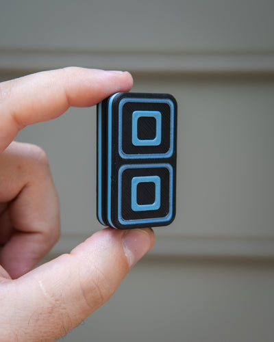 Echo Tile Fidget Slider - Maker's Choice, Black & Blue Glow Plastic