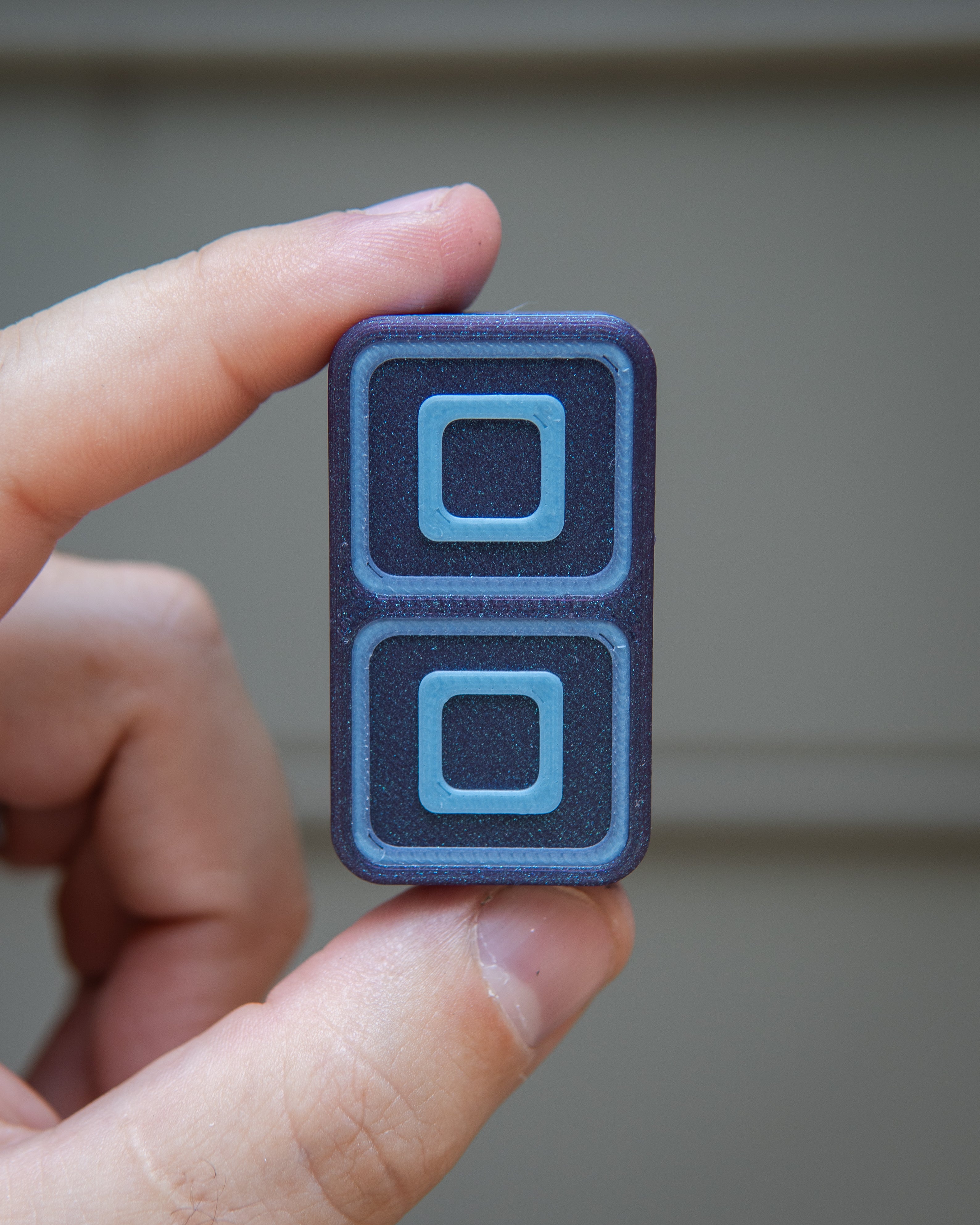 Echo Tile Fidget Slider - Maker's Choice, Galaxy Purple & Blue Glow Plastic