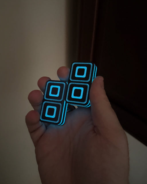Echo Tile Fidget Slider - Maker's Choice, Black & Blue Glow Plastic