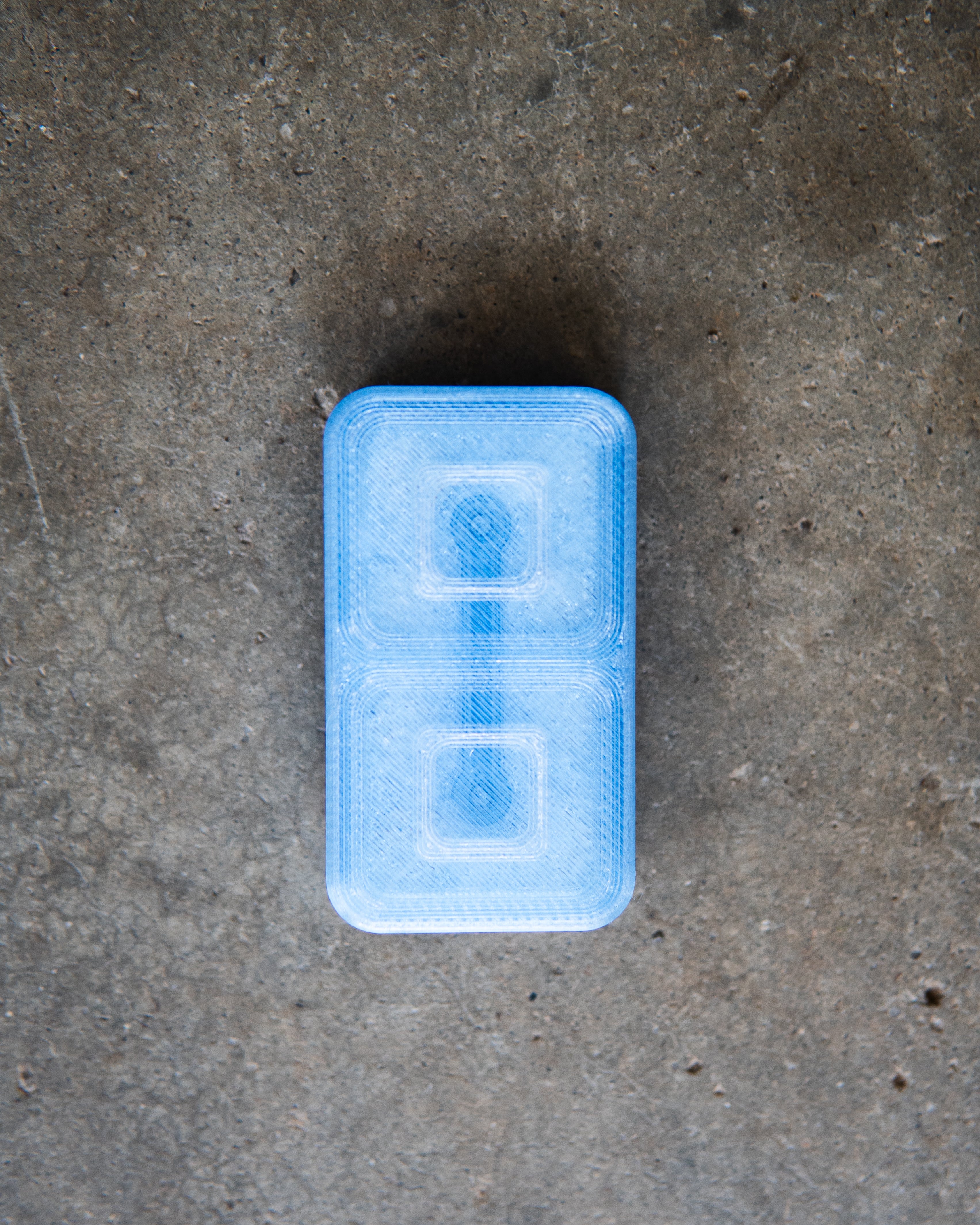 Echo Tile Fidget Slider - Maker's Choice, Translucent PETG Blue & Clear