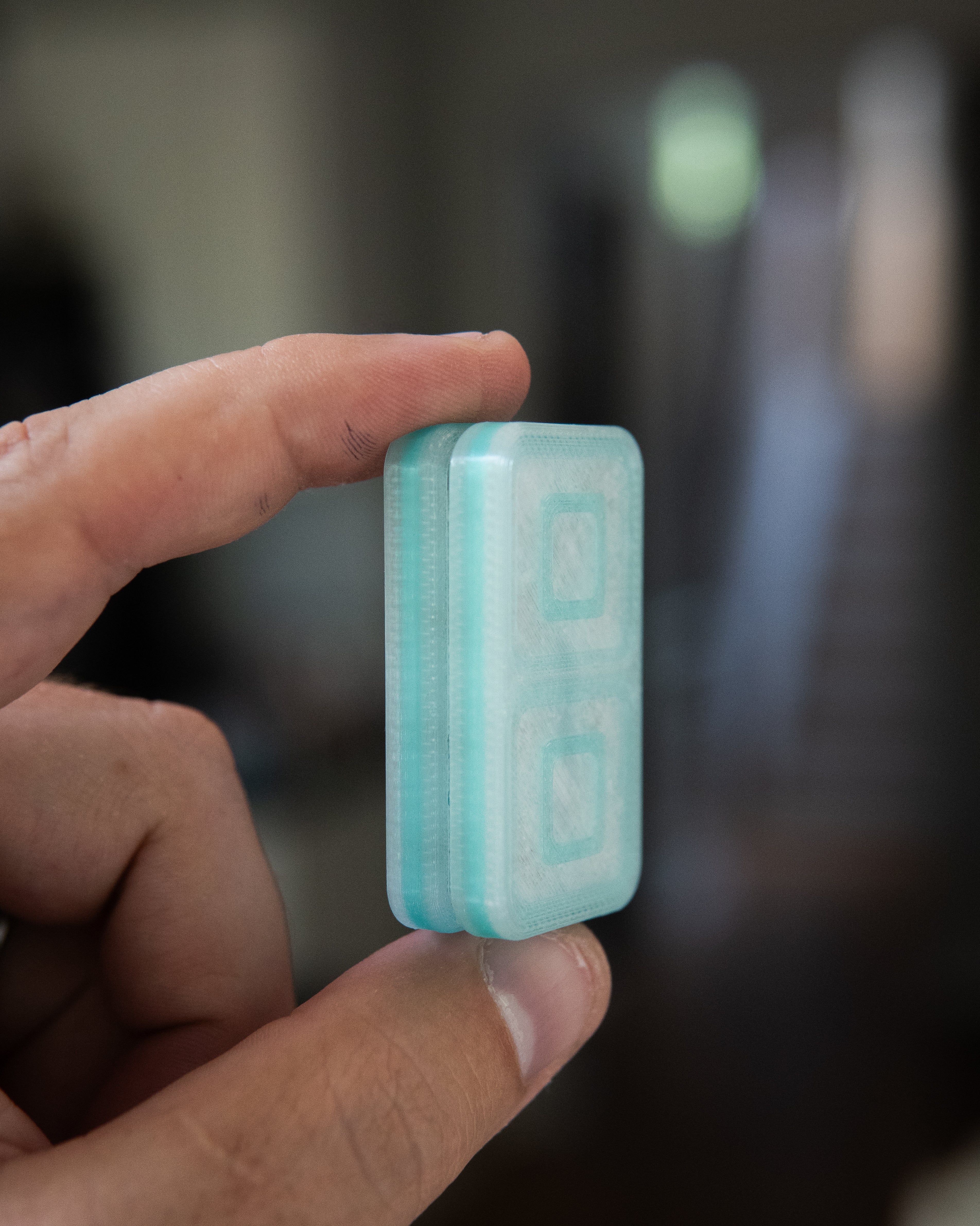 Echo Tile Fidget Slider - Maker's Choice, Translucent PETG Clear & Green