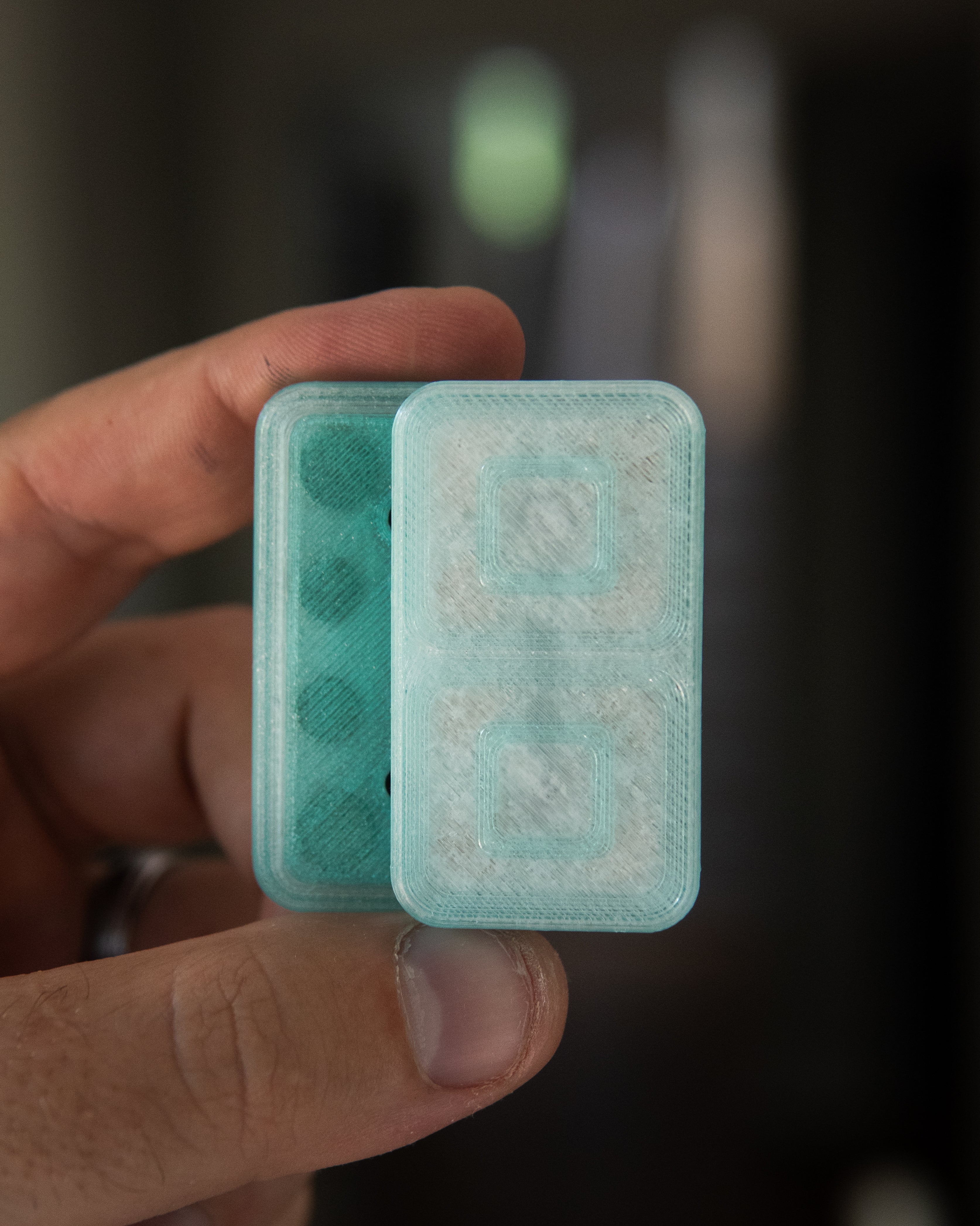 Echo Tile Fidget Slider - Maker's Choice, Translucent PETG Clear & Green