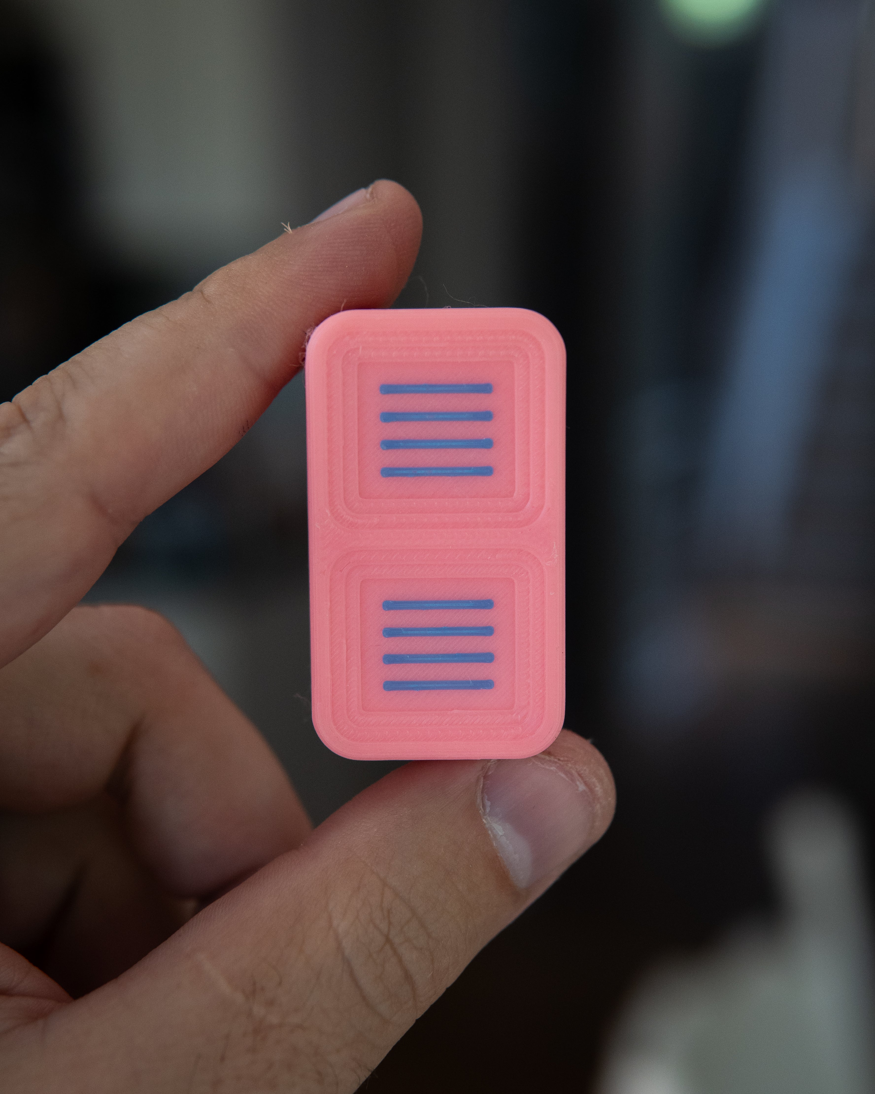 Delta Tile Fidget Slider - Maker's Choice, Pink Glow & Electric Blue