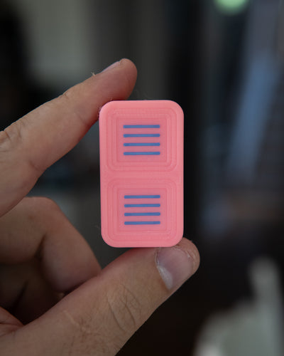 Delta Tile Fidget Slider - Maker's Choice, Pink Glow & Electric Blue