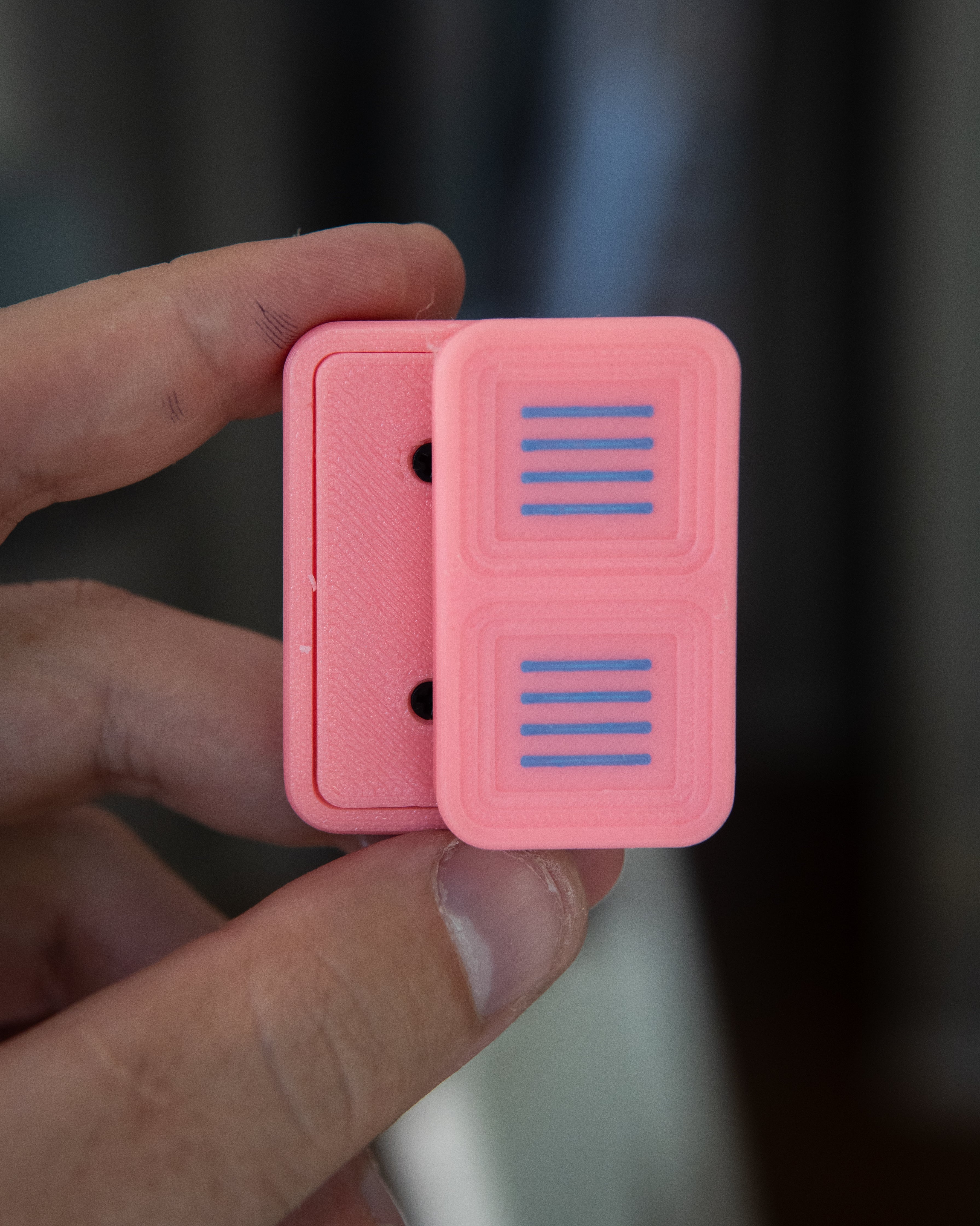 Delta Tile Fidget Slider - Maker's Choice, Pink Glow & Electric Blue