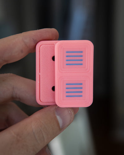 Delta Tile Fidget Slider - Maker's Choice, Pink Glow & Electric Blue