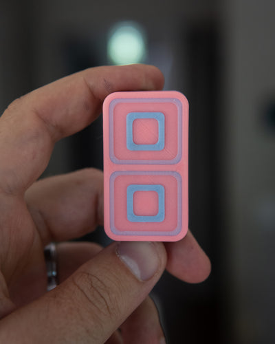 Echo Tile Fidget Slider - Maker's Choice, Pink & Blue Glow PLA