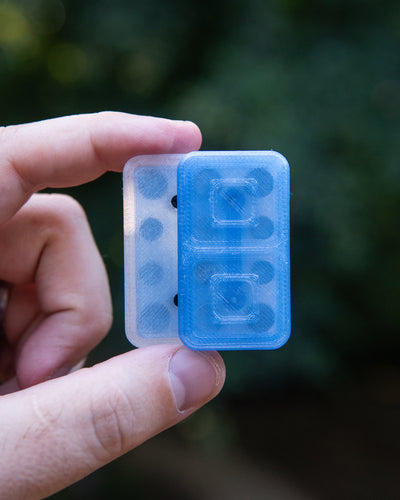 Echo Tile Fidget Slider - Maker's Choice, Translucent PETG Half Blue, Half Clear