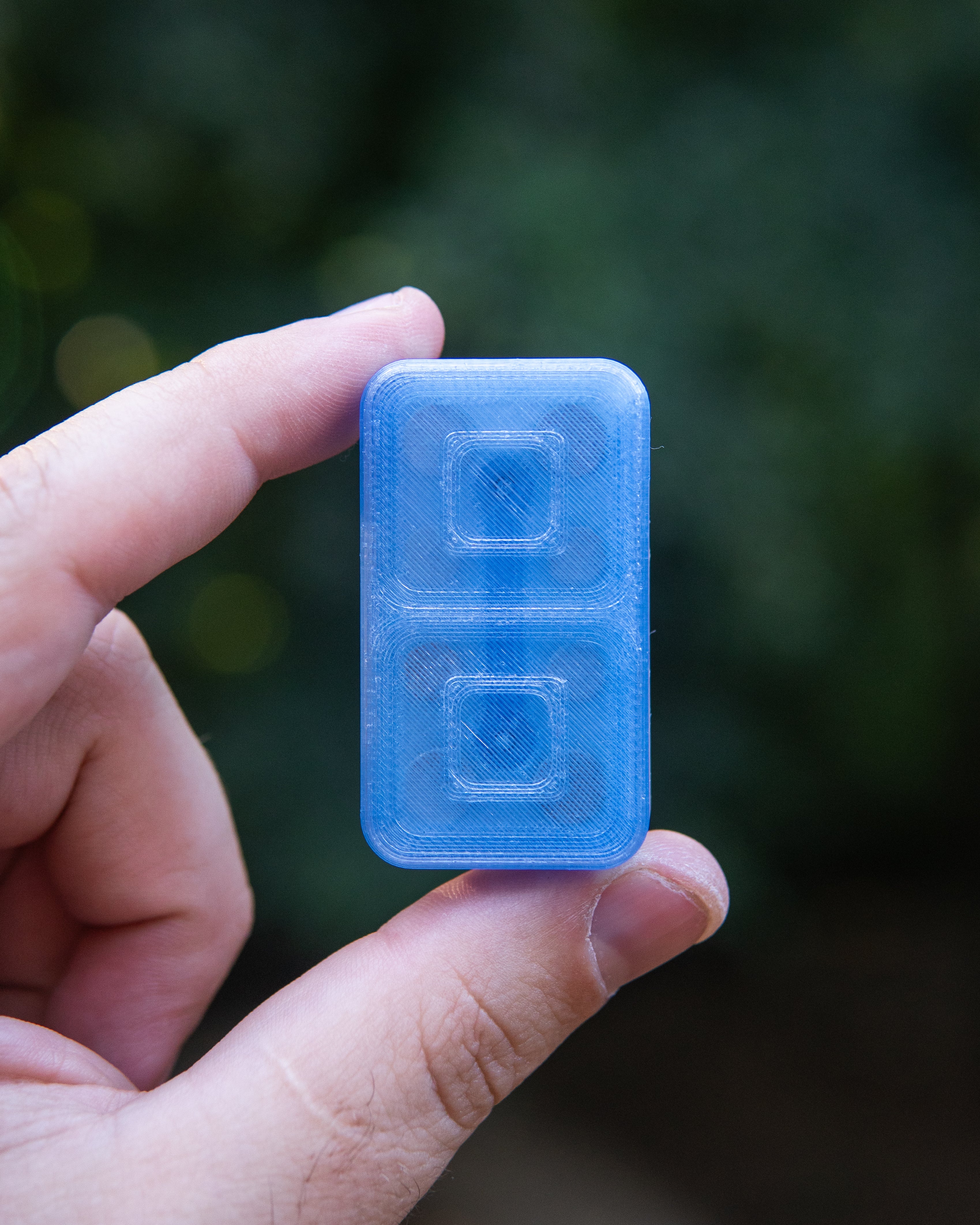 Echo Tile Fidget Slider - Maker's Choice, Translucent PETG Half Blue, Half Clear