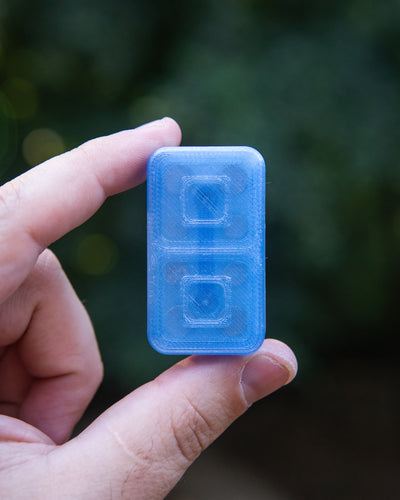 Echo Tile Fidget Slider - Maker's Choice, Translucent PETG Half Blue, Half Clear