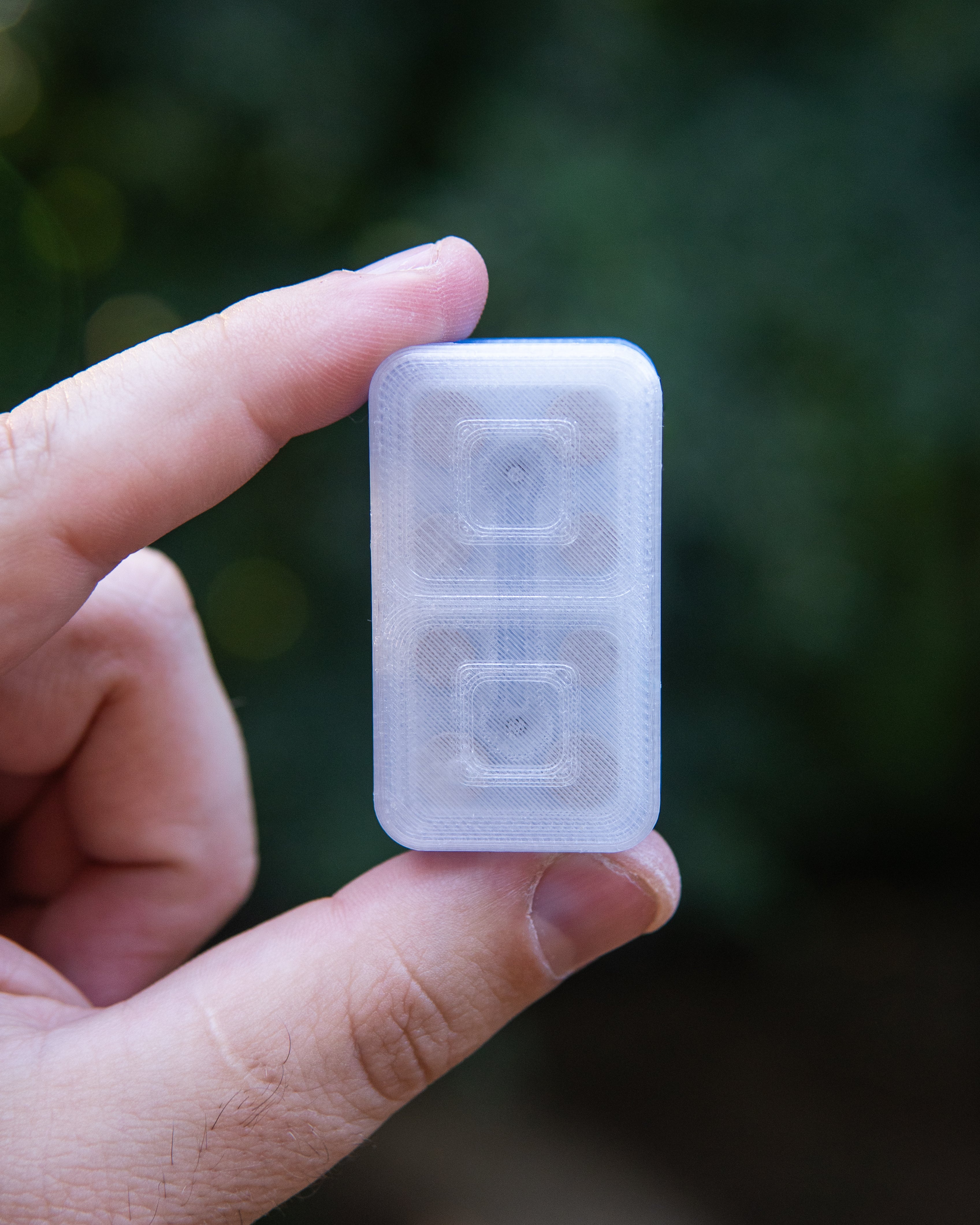 Echo Tile Fidget Slider - Maker's Choice, Translucent PETG Half Blue, Half Clear