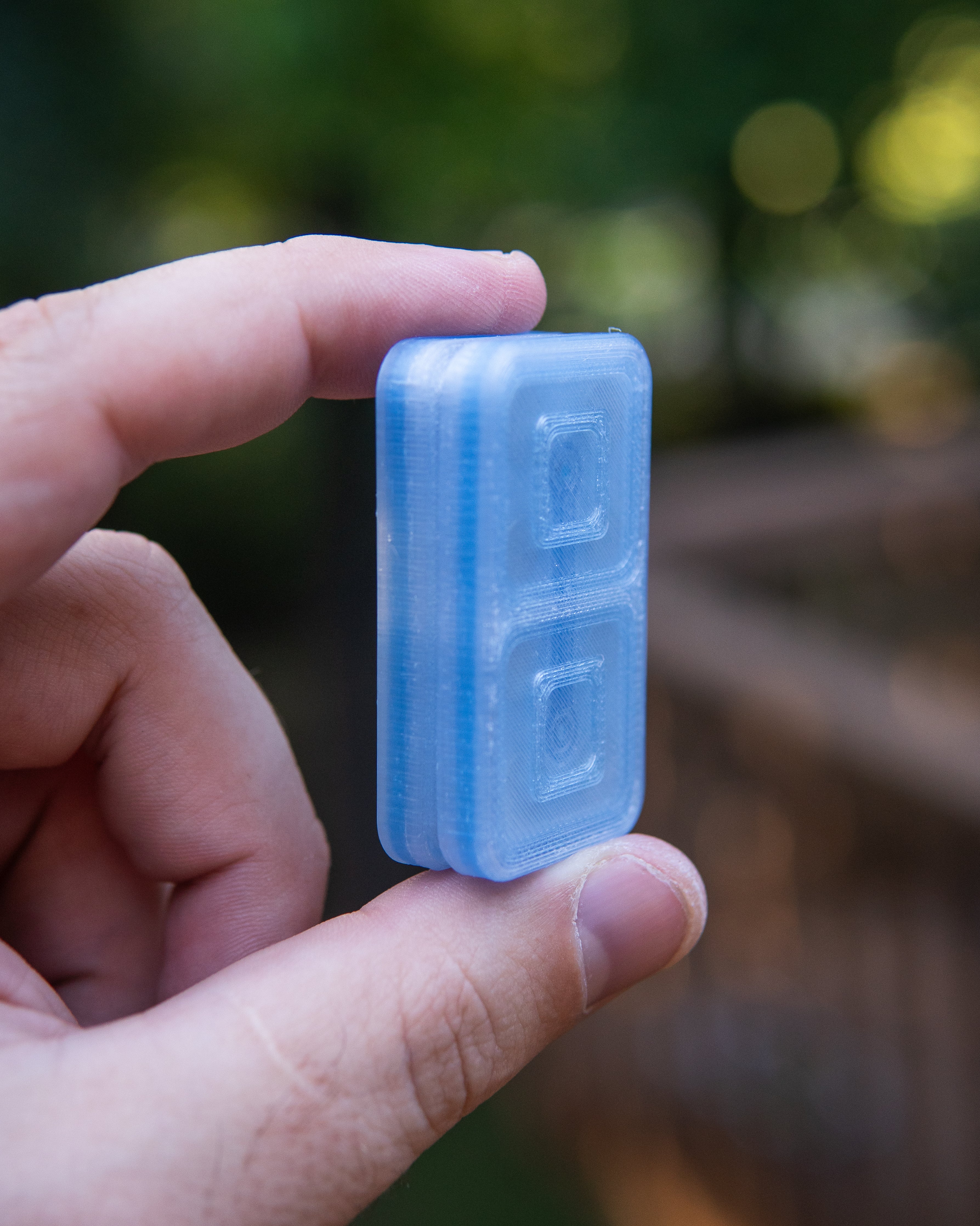 Echo Tile Fidget Slider - Maker's Choice, Translucent PETG Blue & Clear