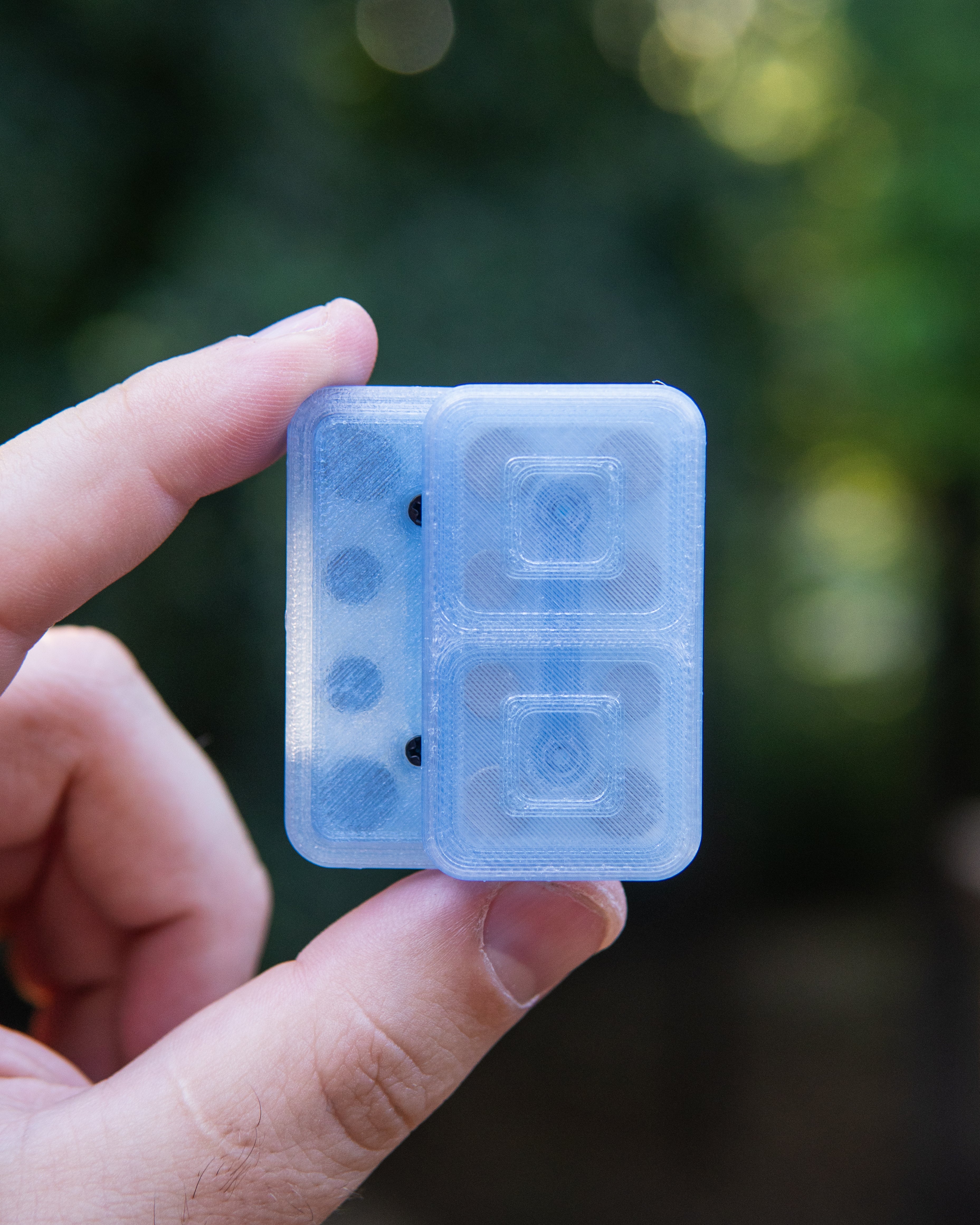 Echo Tile Fidget Slider - Maker's Choice, Translucent PETG Blue & Clear
