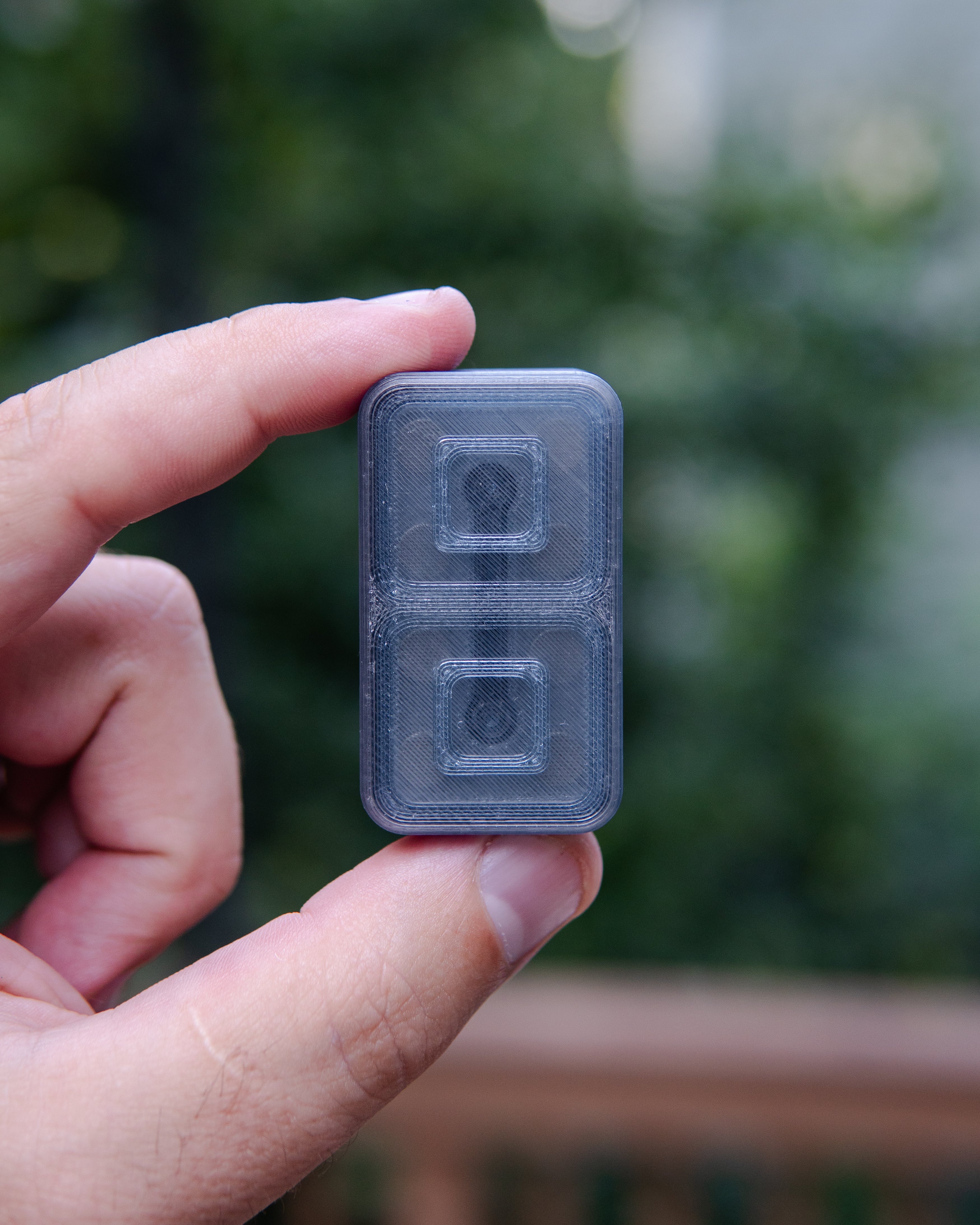 Echo Tile Fidget Slider - Maker's Choice, Translucent PETG Grey & Blue