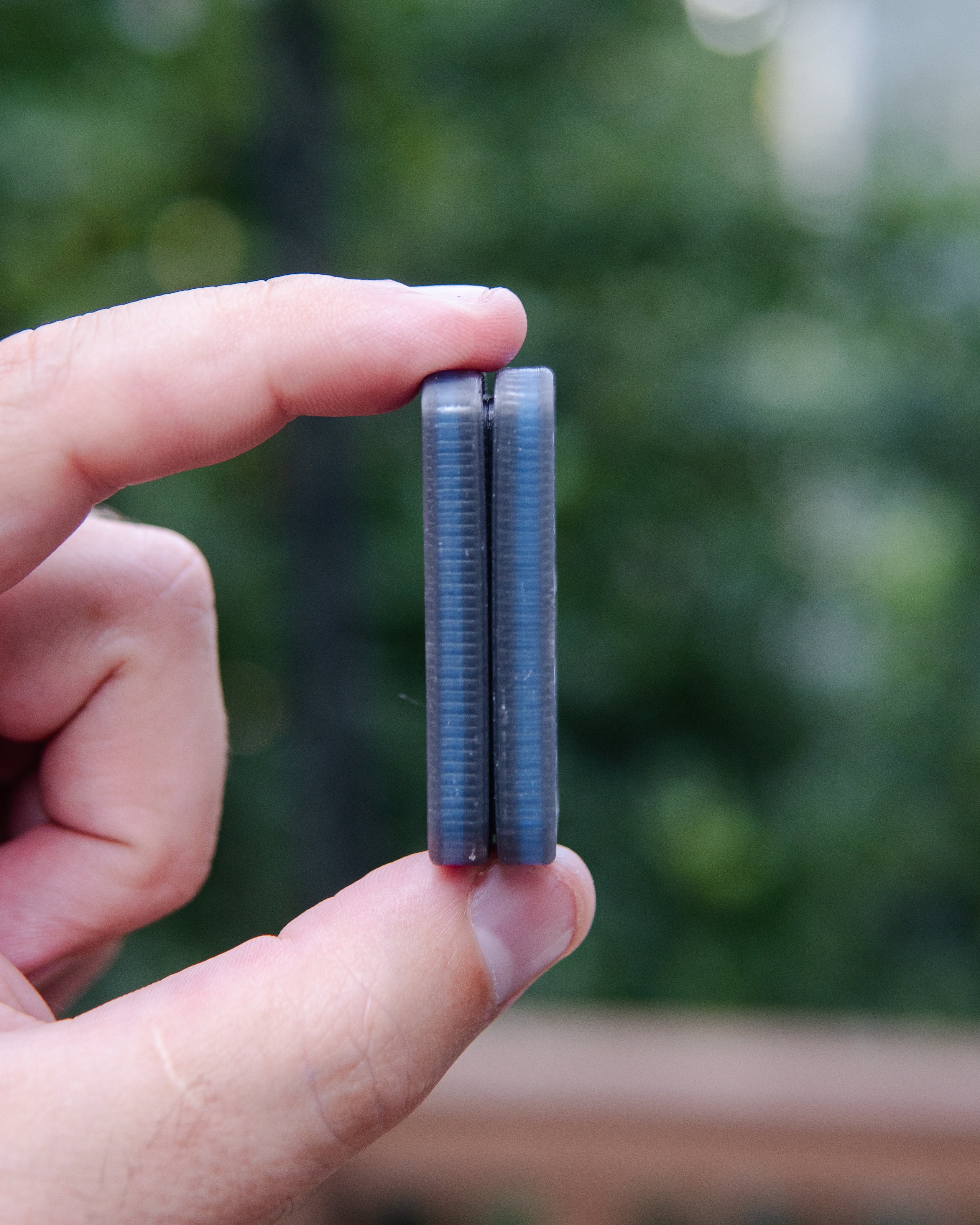 Echo Tile Fidget Slider - Maker's Choice, Translucent PETG Grey & Blue