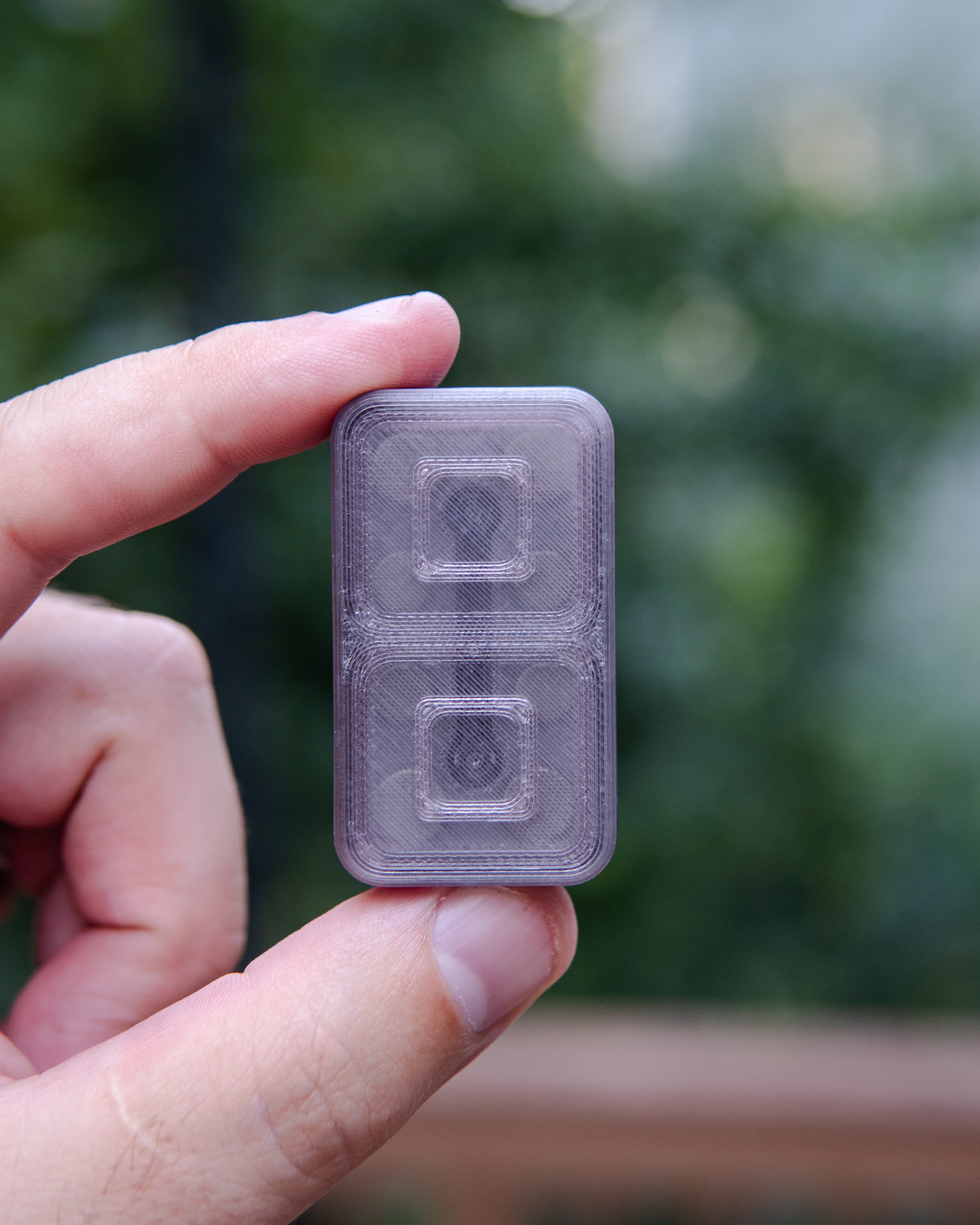 Echo Tile Fidget Slider - Maker's Choice, Translucent PETG Grey & Pink