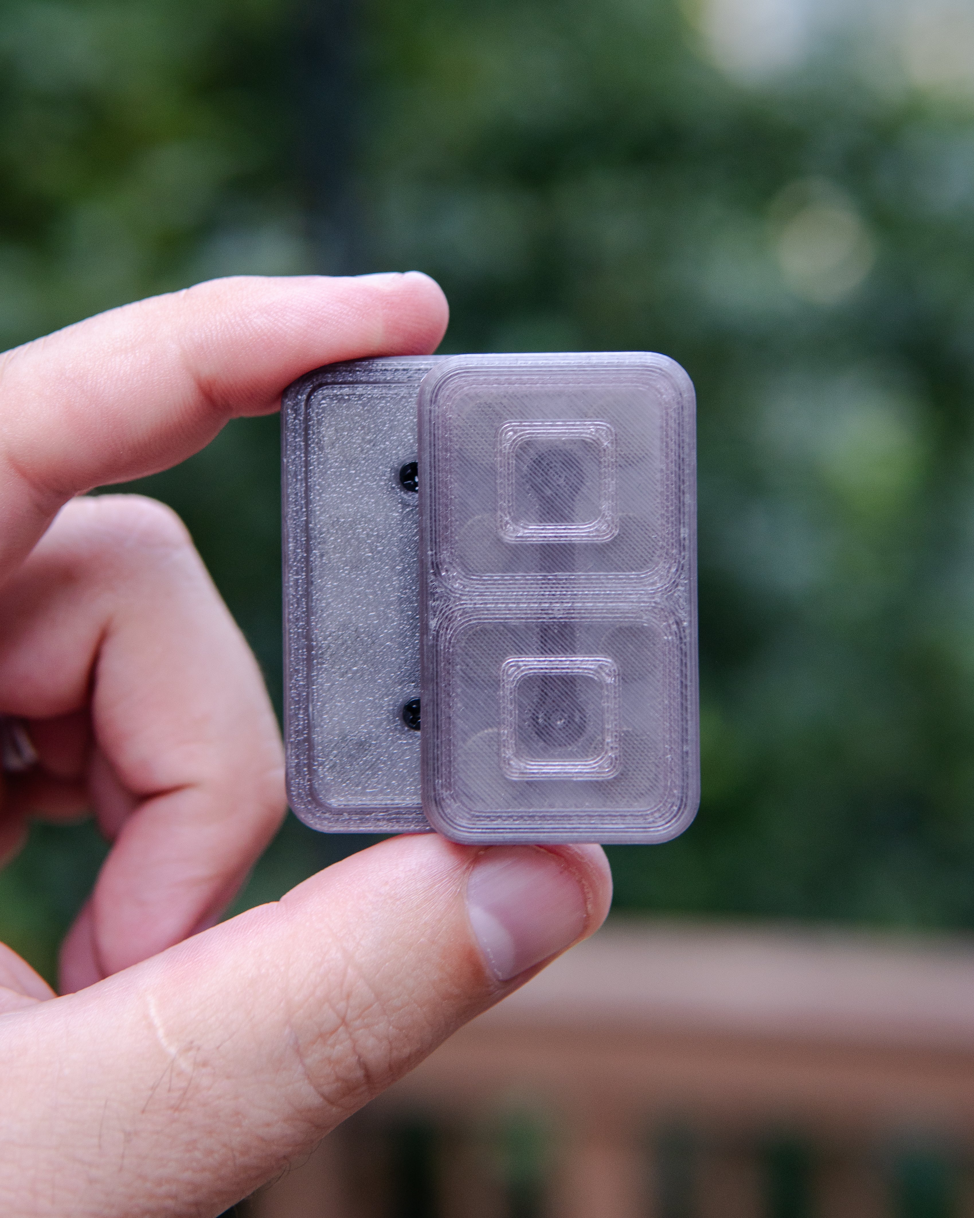 Echo Tile Fidget Slider - Maker's Choice, Translucent PETG Grey & Pink