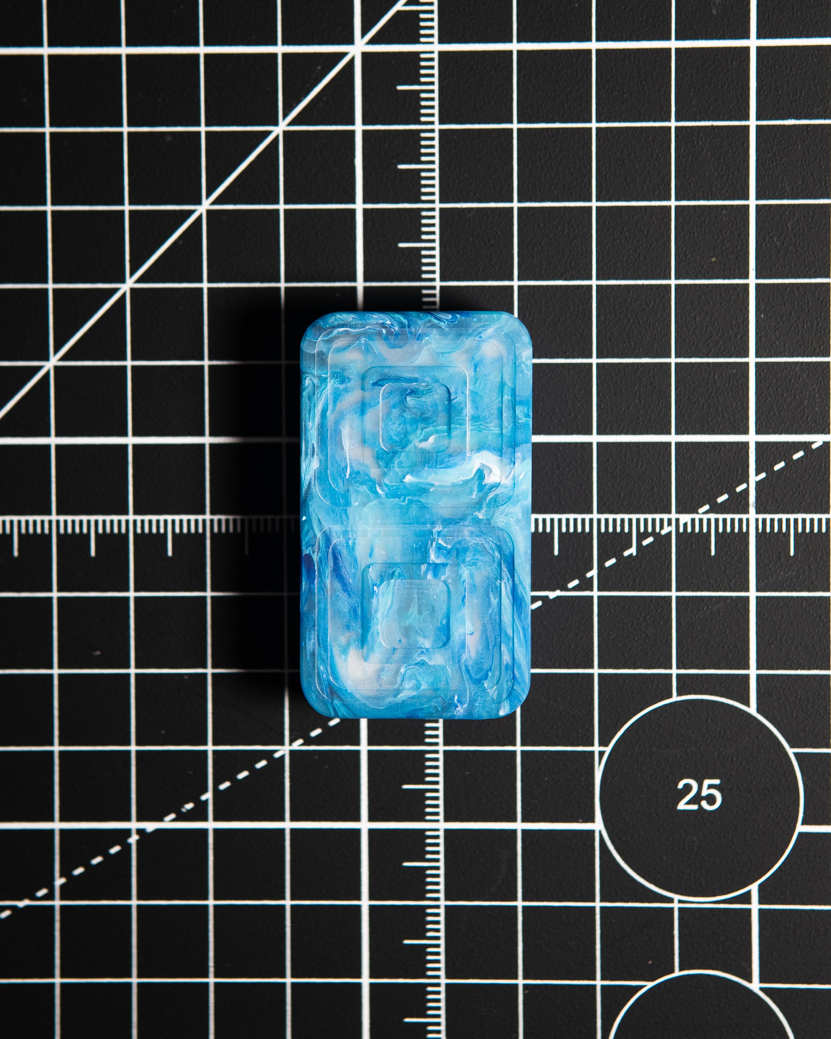 Echo Tile Fidget Slider - Maker's Choice, Dank Blanks Blue Swirl Resin