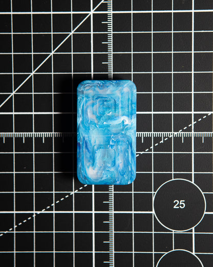 Echo Tile Fidget Slider - Maker's Choice, Dank Blanks Blue Swirl Resin